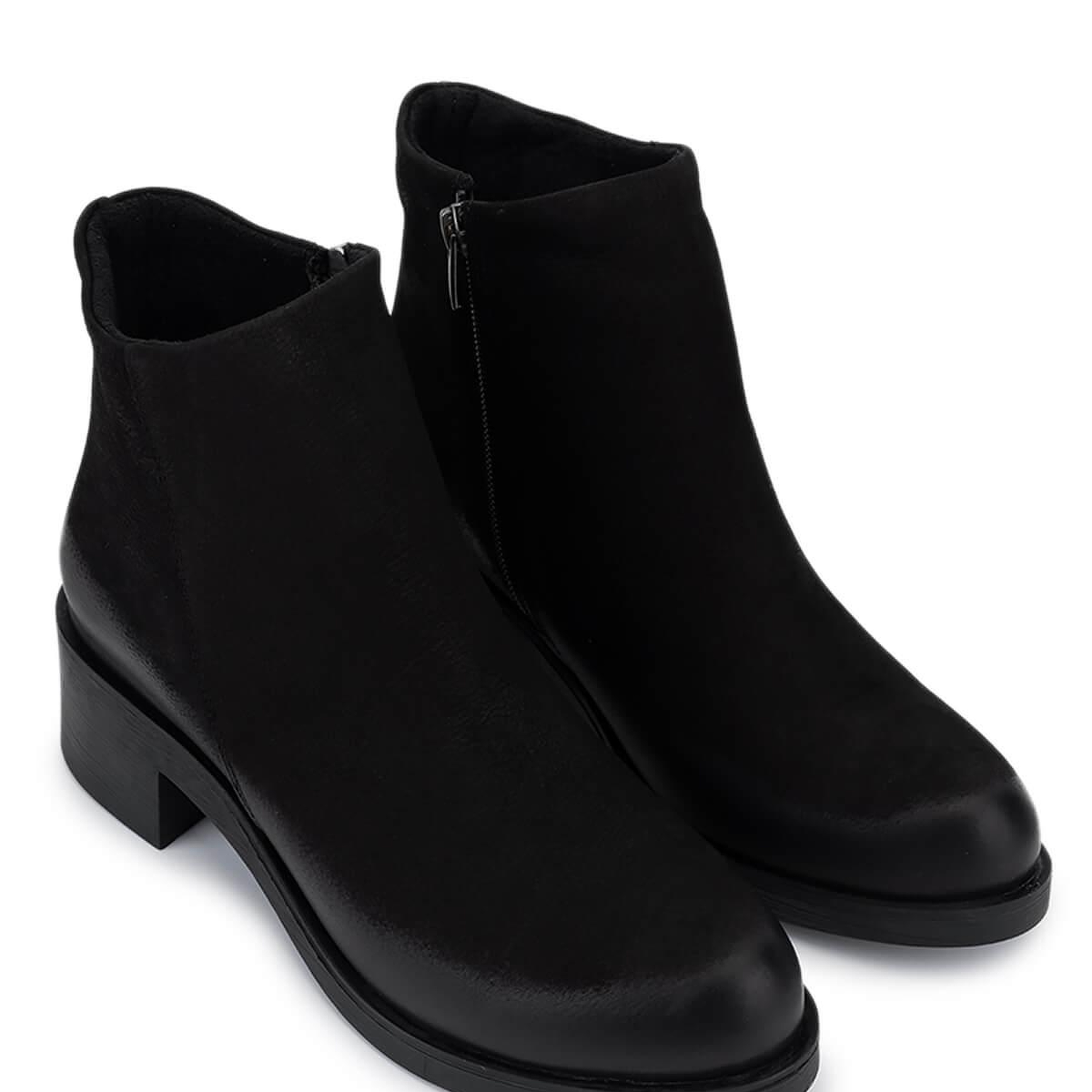 Tamer Tanca Kadın Hakiki Deri Siyah Nubuk Topuklu Bot