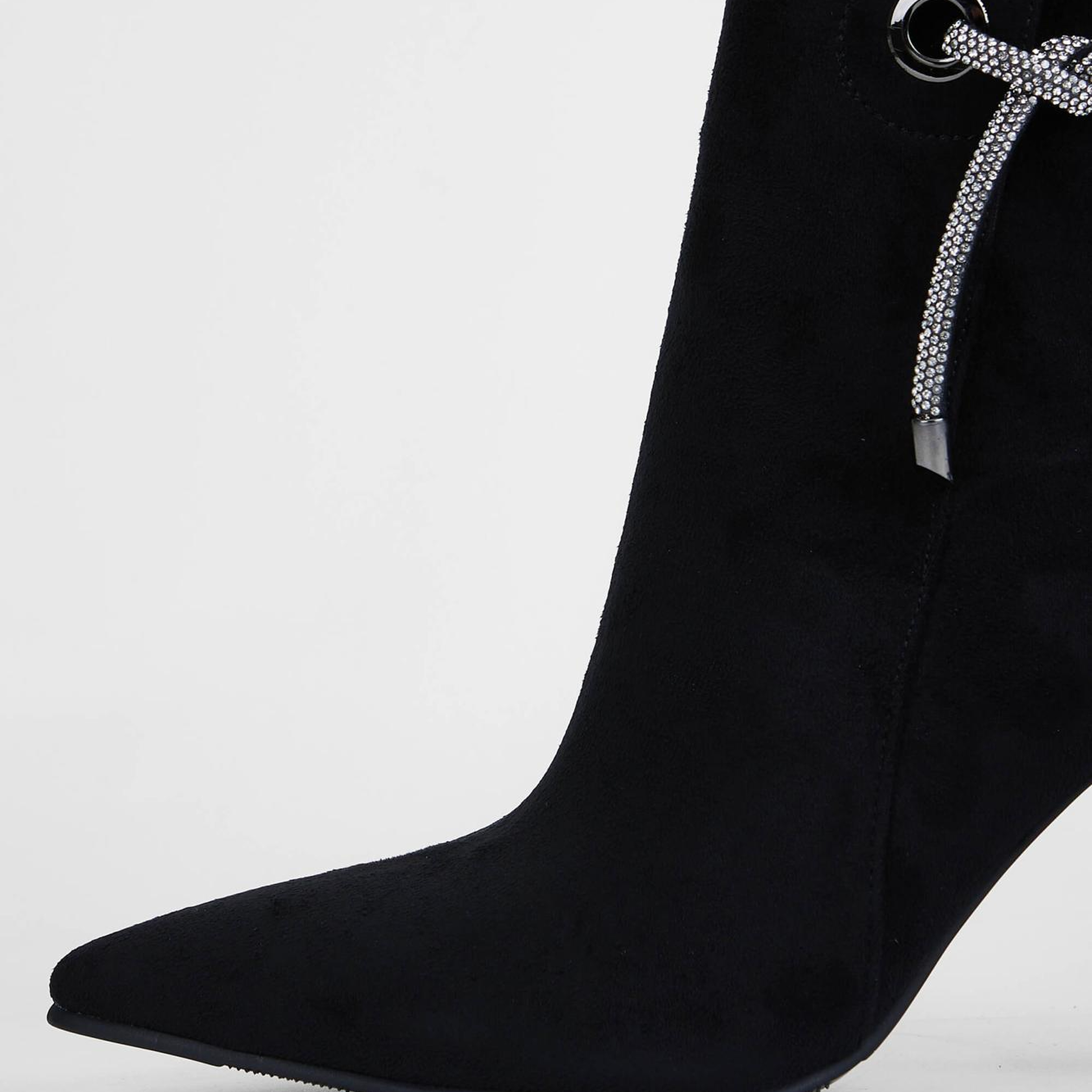 Tamer Tanca Kadın Vegan Siyah Süet Topuklu Bot