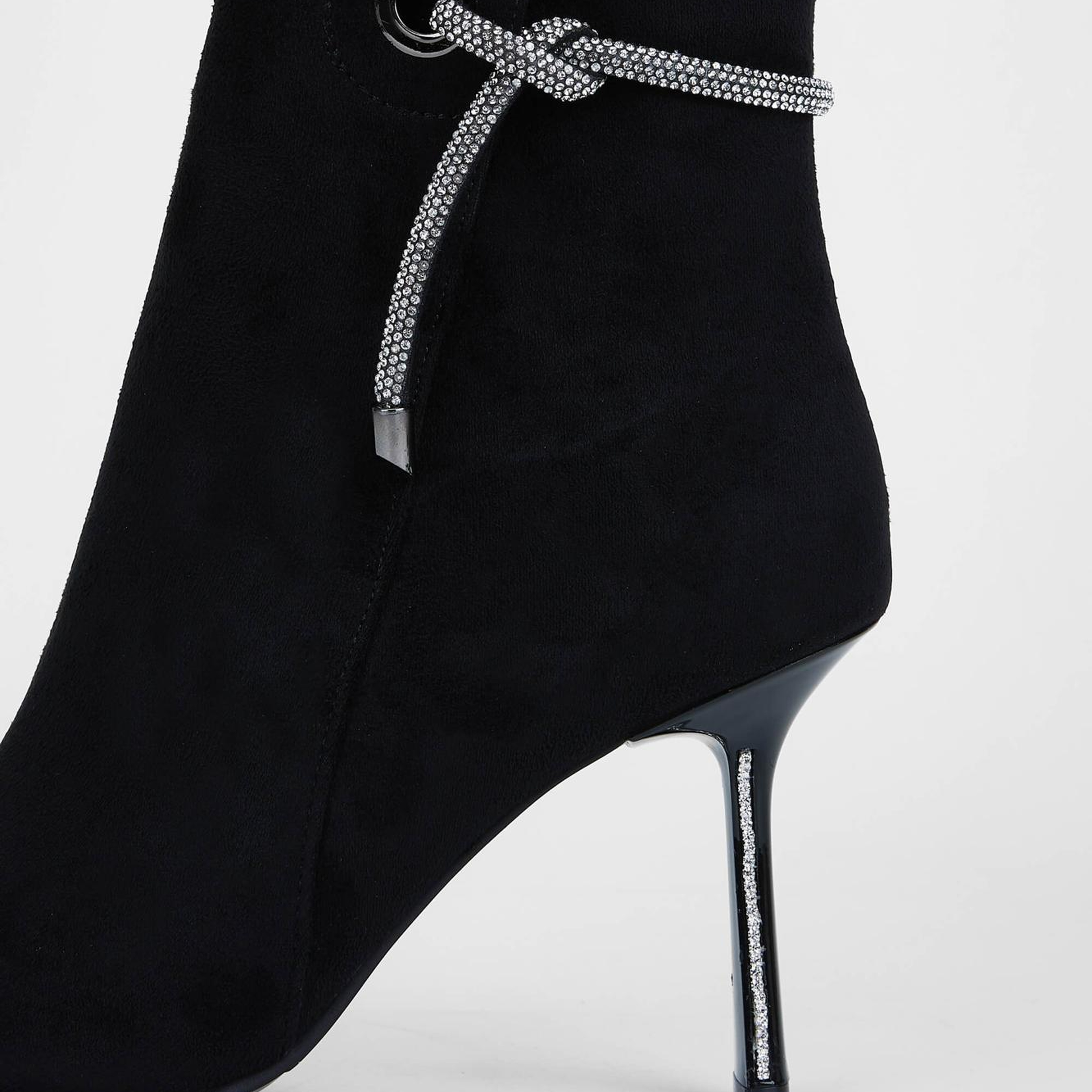 Tamer Tanca Kadın Vegan Siyah Süet Topuklu Bot