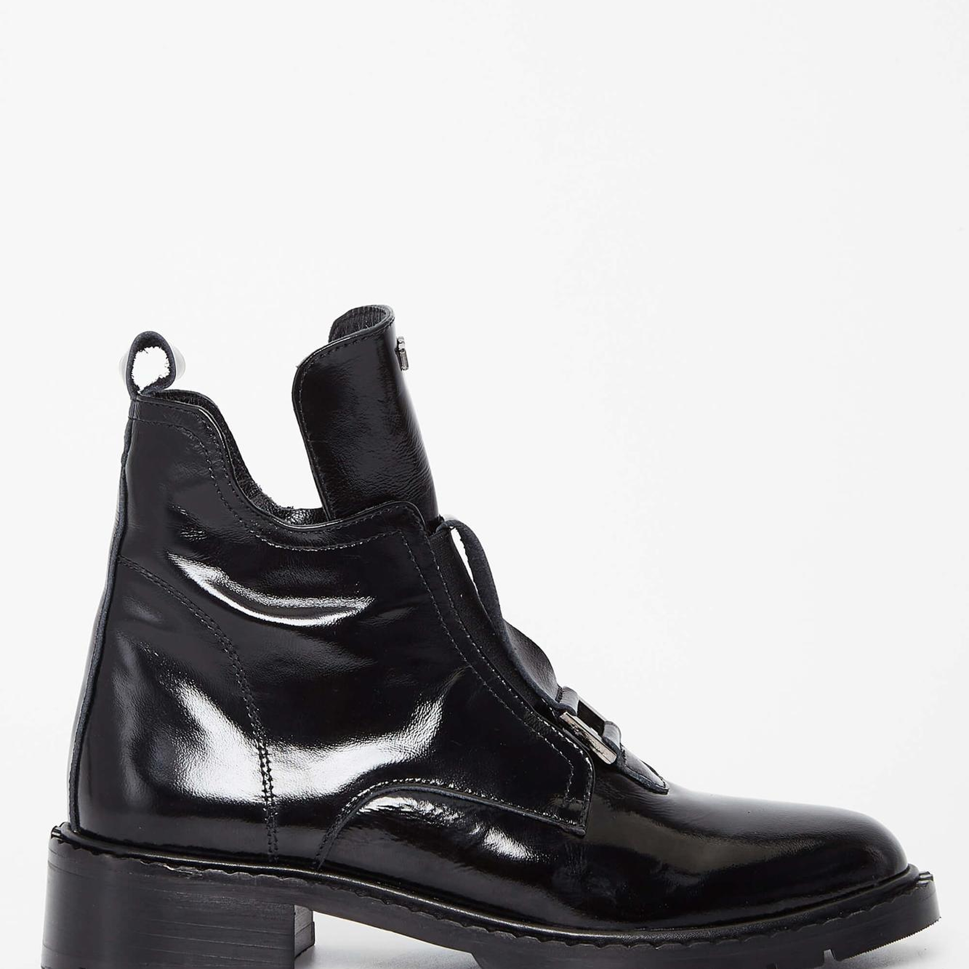 Tamer Tanca Kadın Hakiki Deri Siyah Rugan Casual Bot