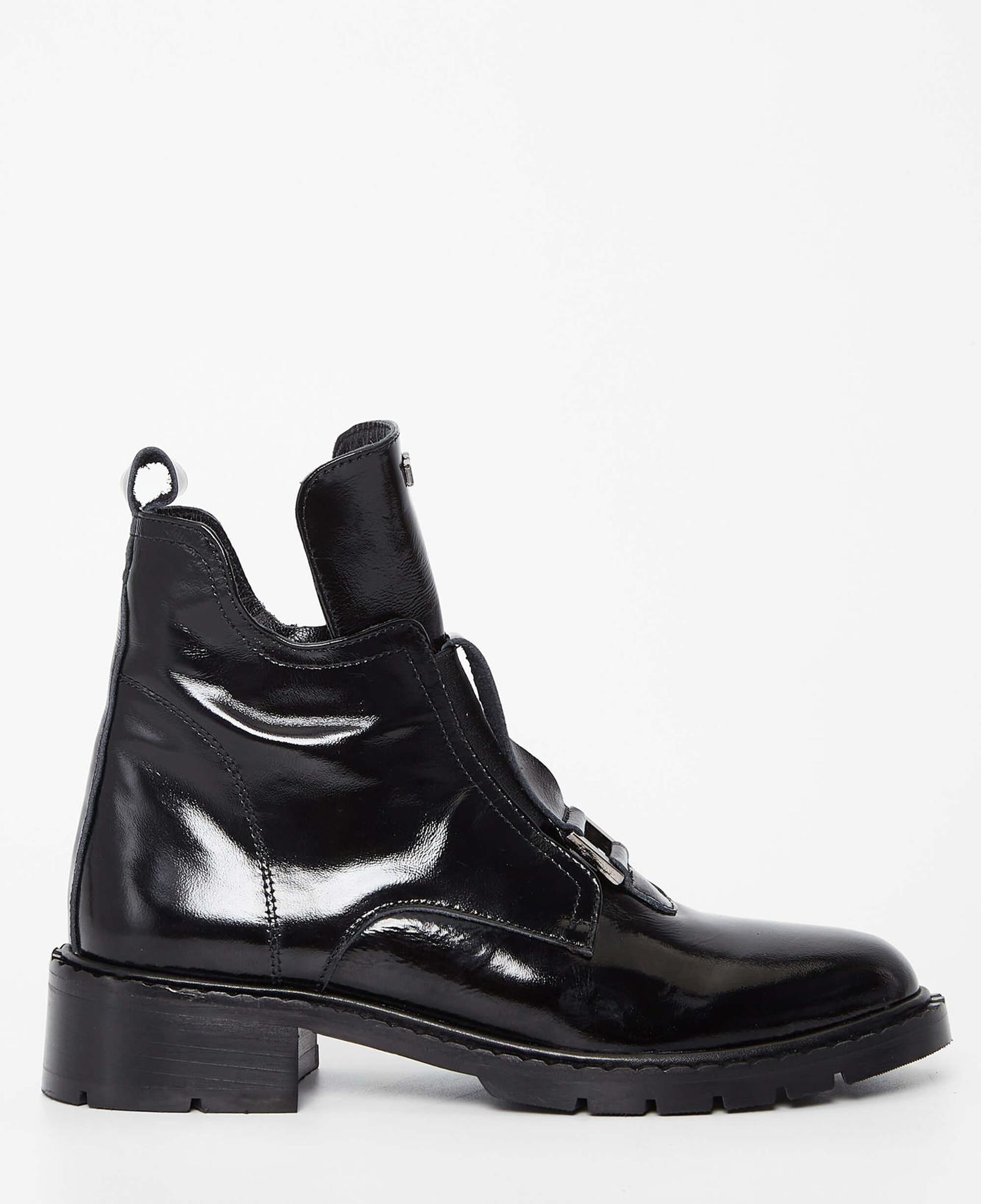 Tamer Tanca Kadın Hakiki Deri Siyah Rugan Casual Bot