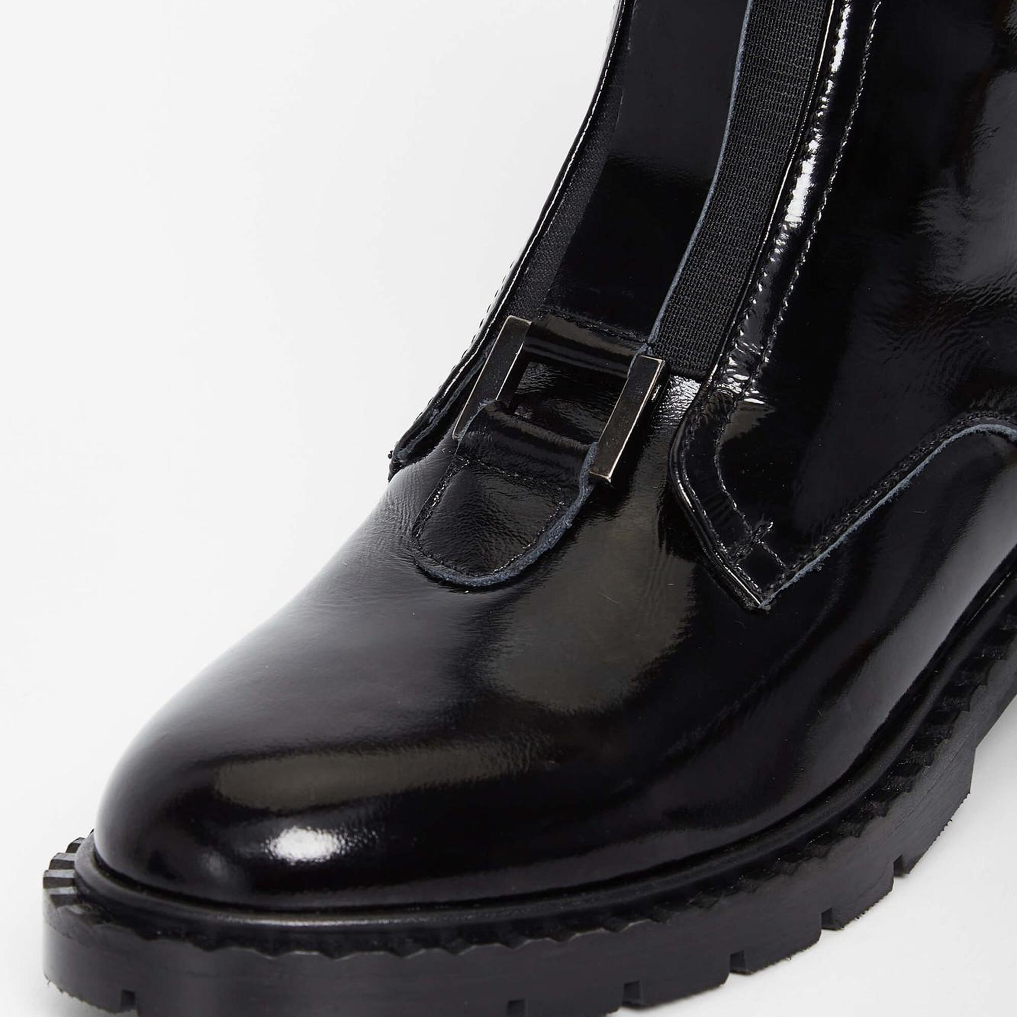 Tamer Tanca Kadın Hakiki Deri Siyah Rugan Casual Bot