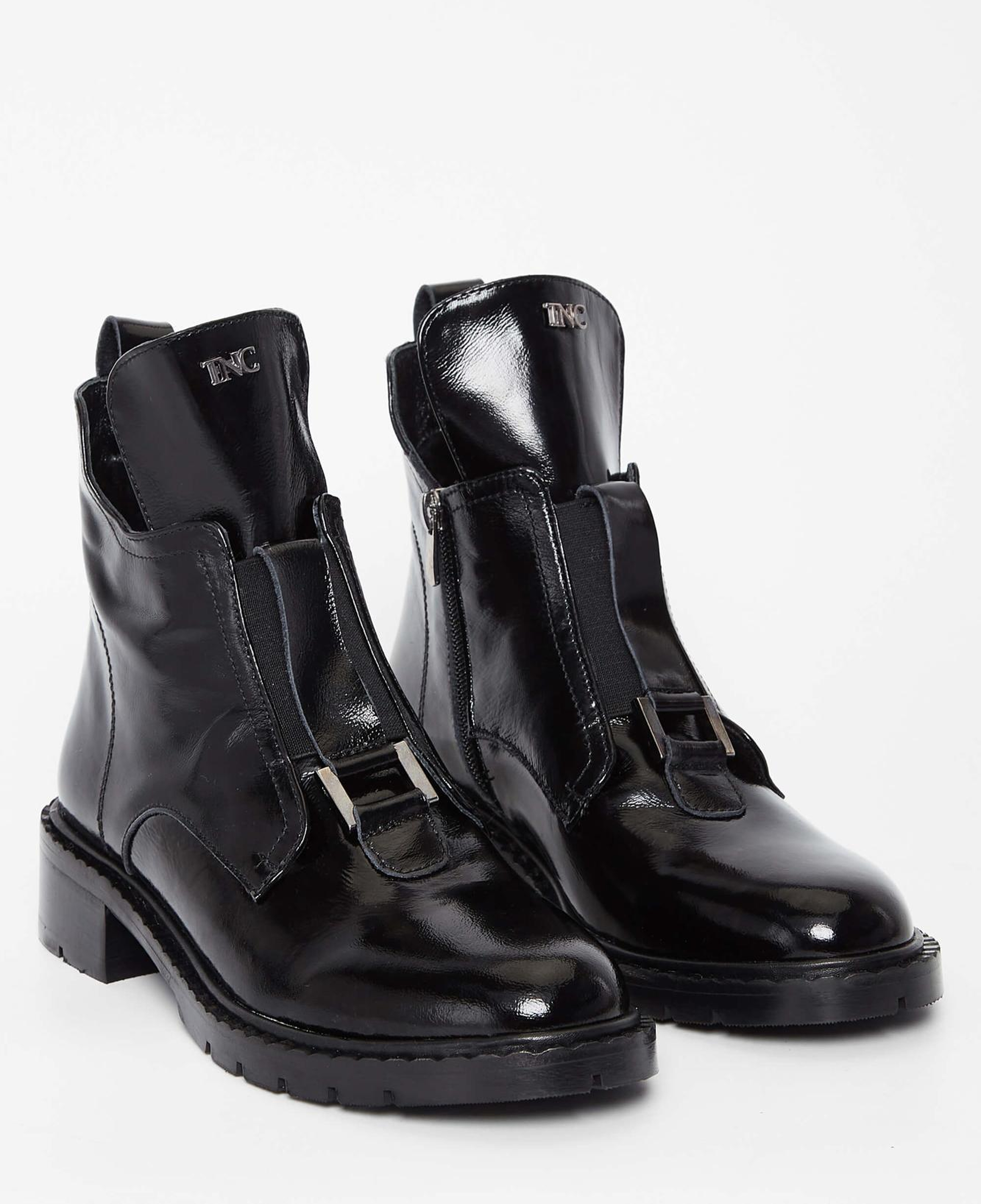 Tamer Tanca Kadın Hakiki Deri Siyah Rugan Casual Bot