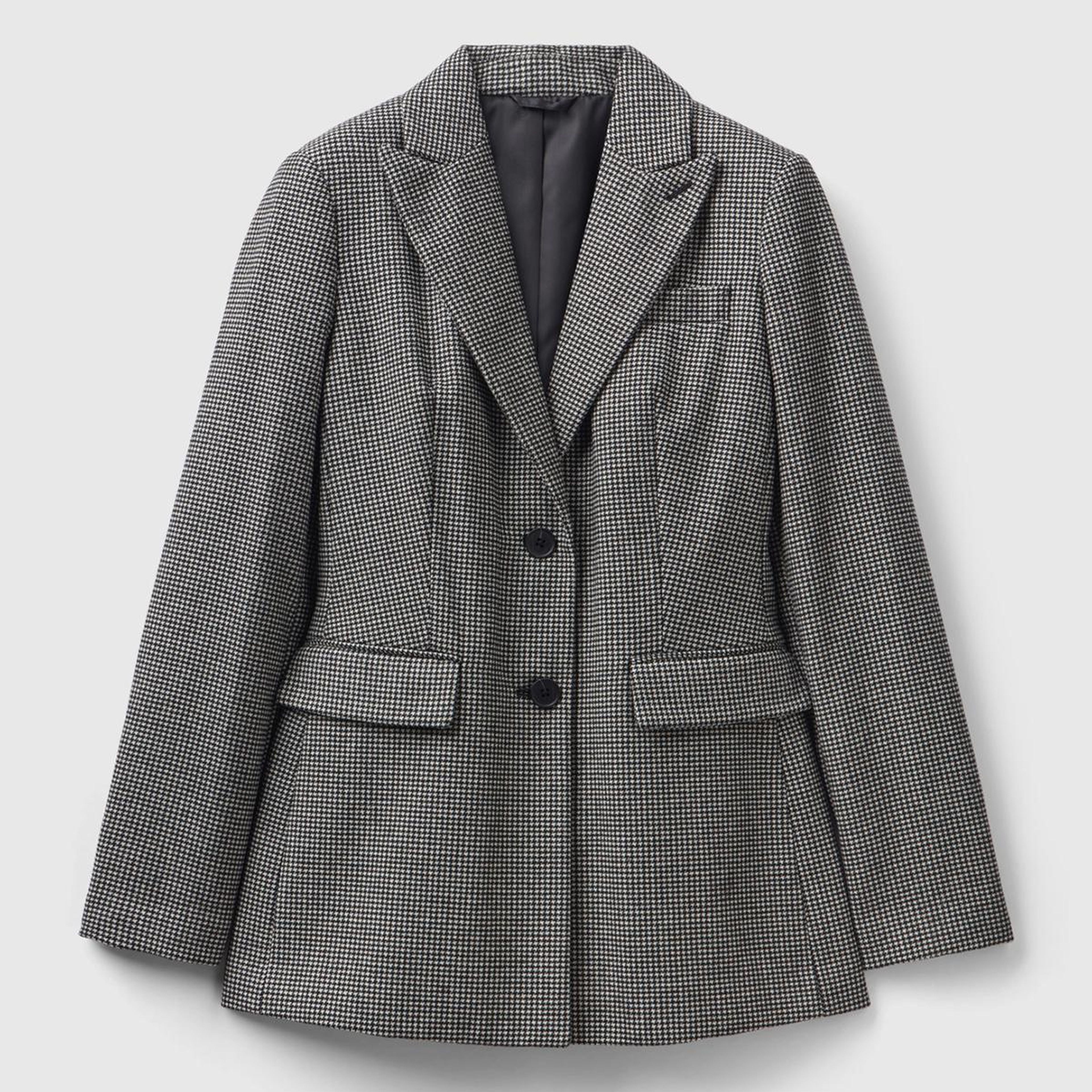 Kadın Siyah- Beyaz 2 Düğmeli Ceket