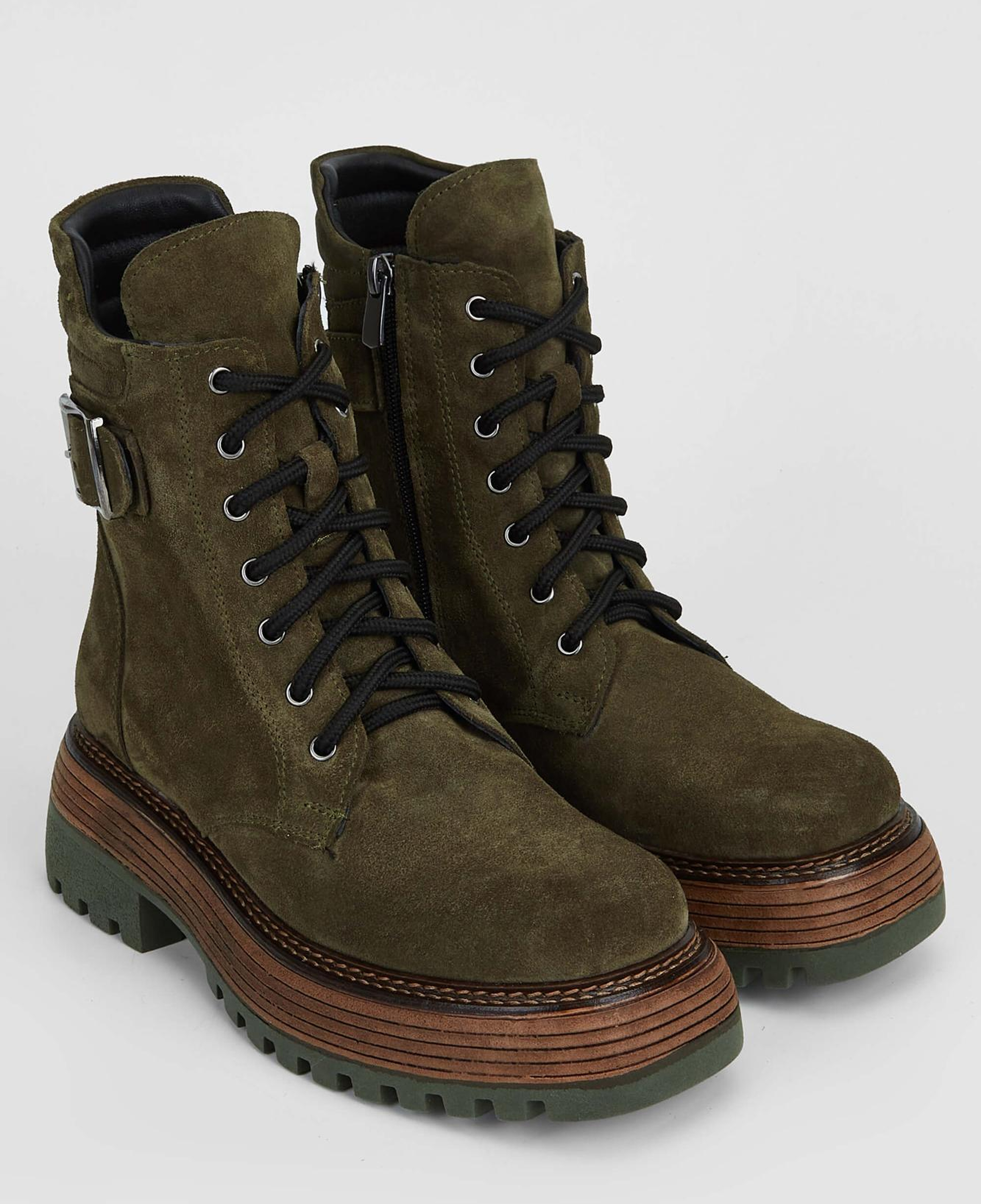 Tamer Tanca Kadın Hakiki Deri Haki Süet Casual Bot