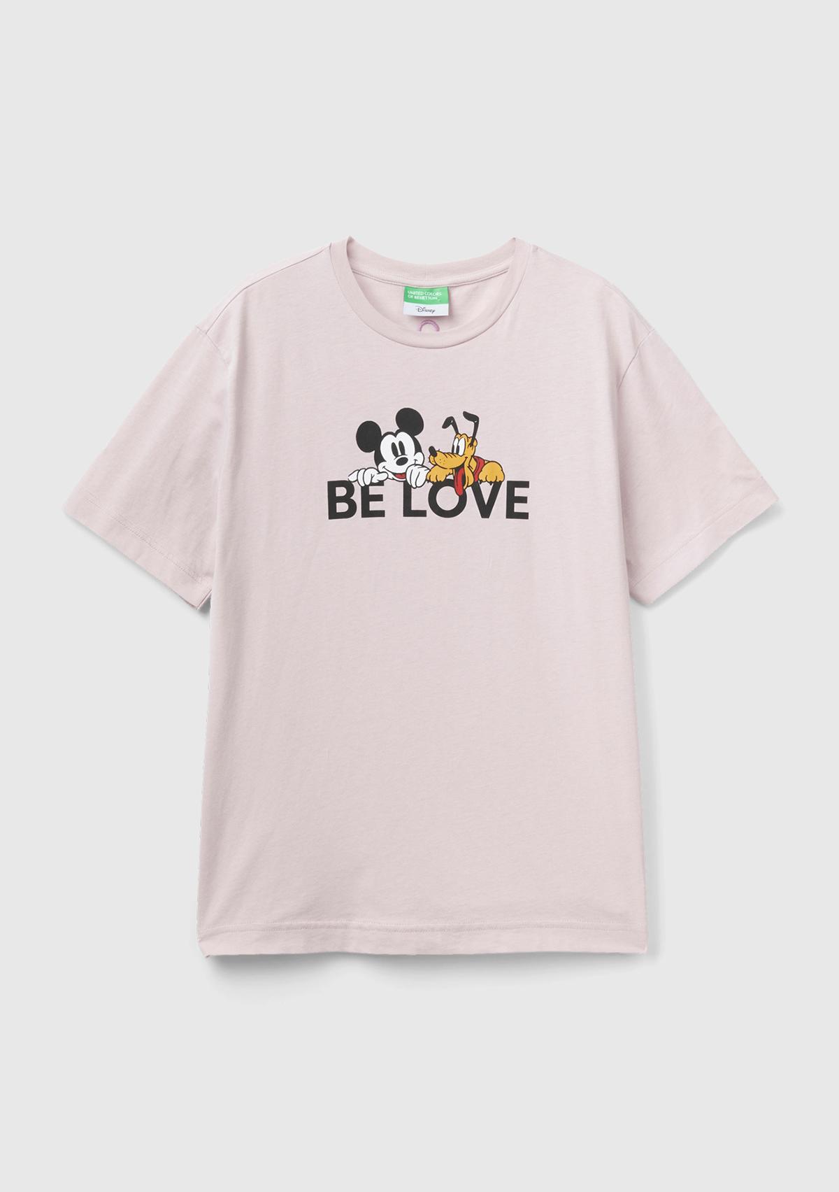 Unisex Gül Kurusu %100 Koton Disney Baskılı T-Shirt