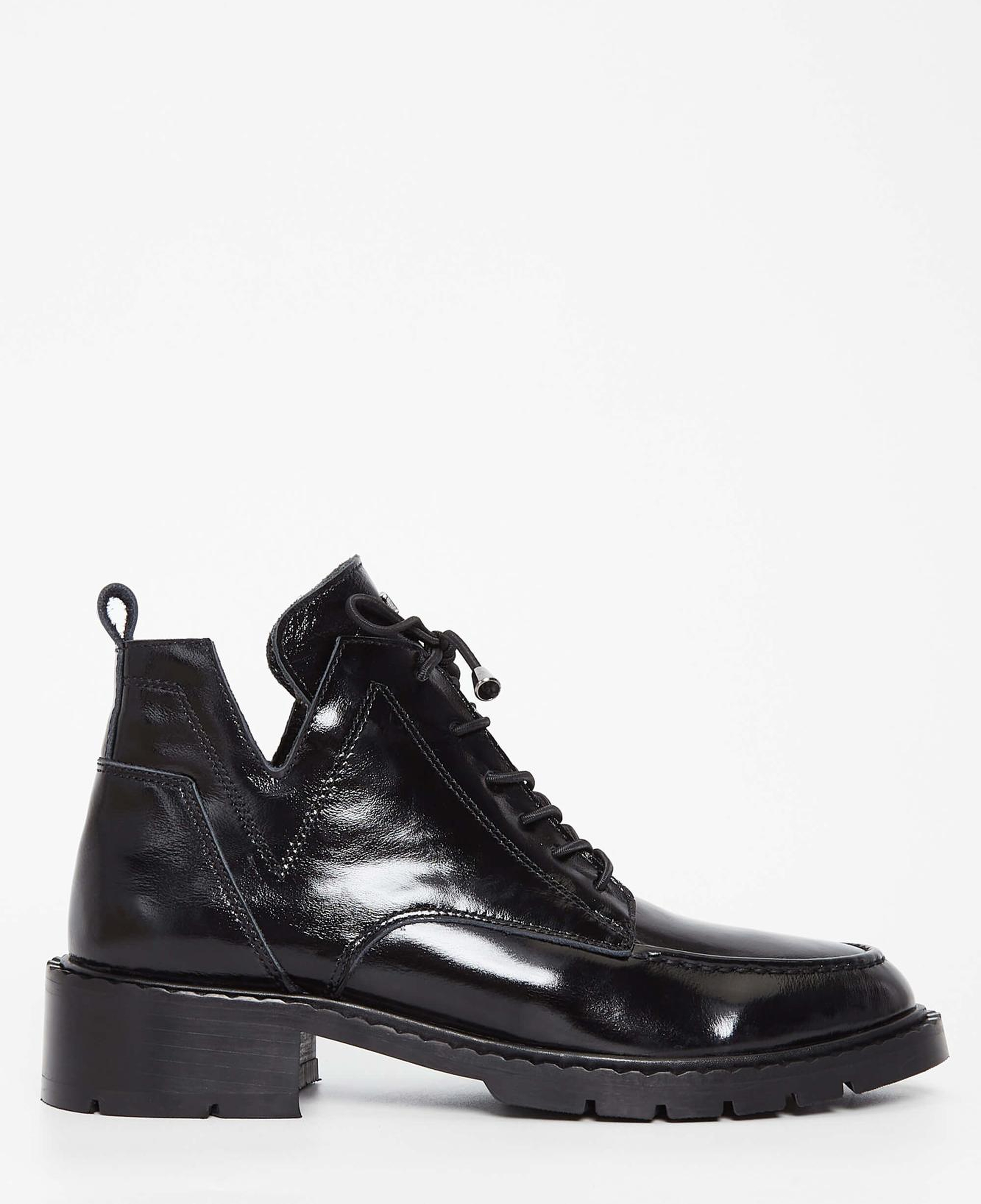 Tamer Tanca Kadın Hakiki Deri Siyah Rugan Casual Bot