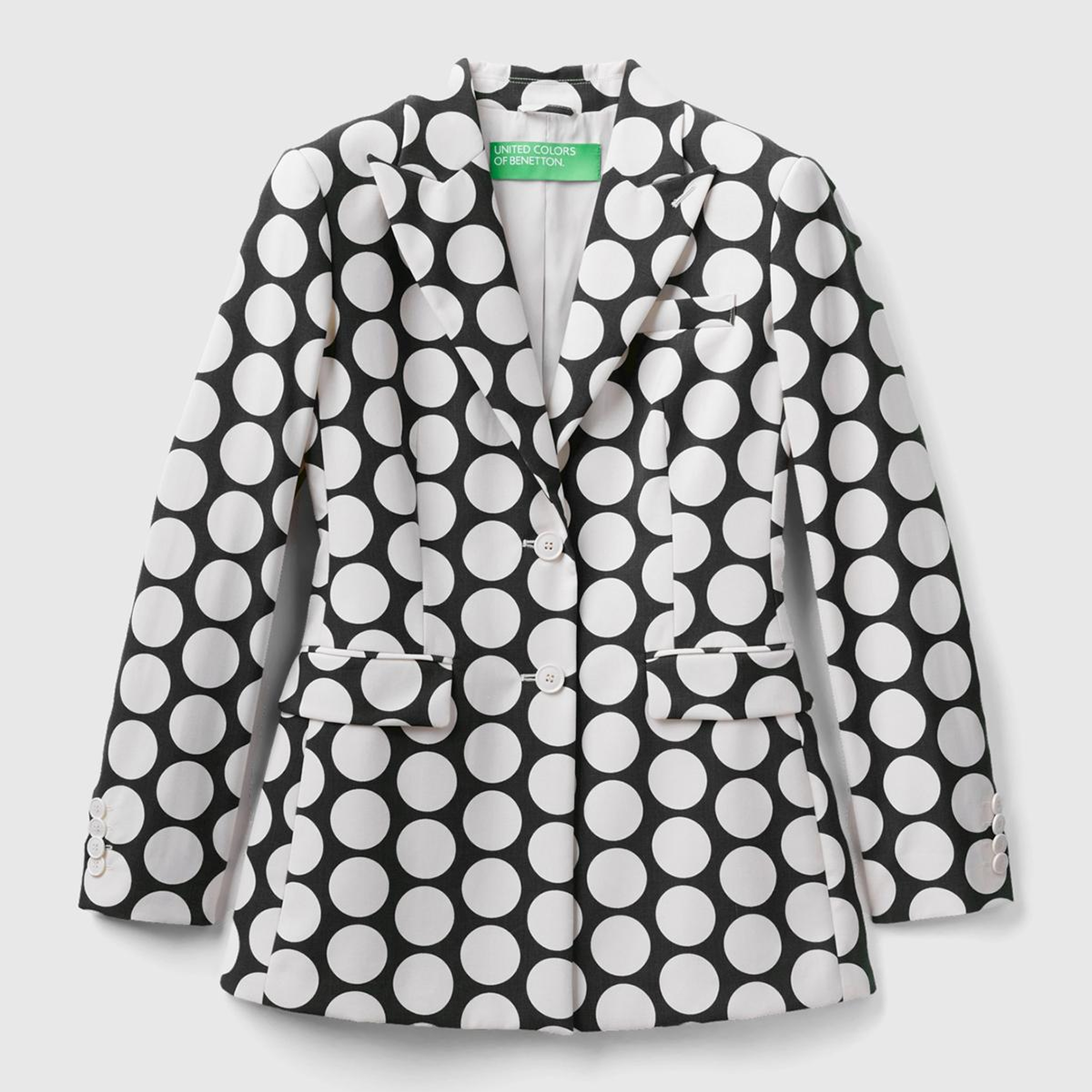 Kadın Siyah Beyaz Puantiyeli Ceket