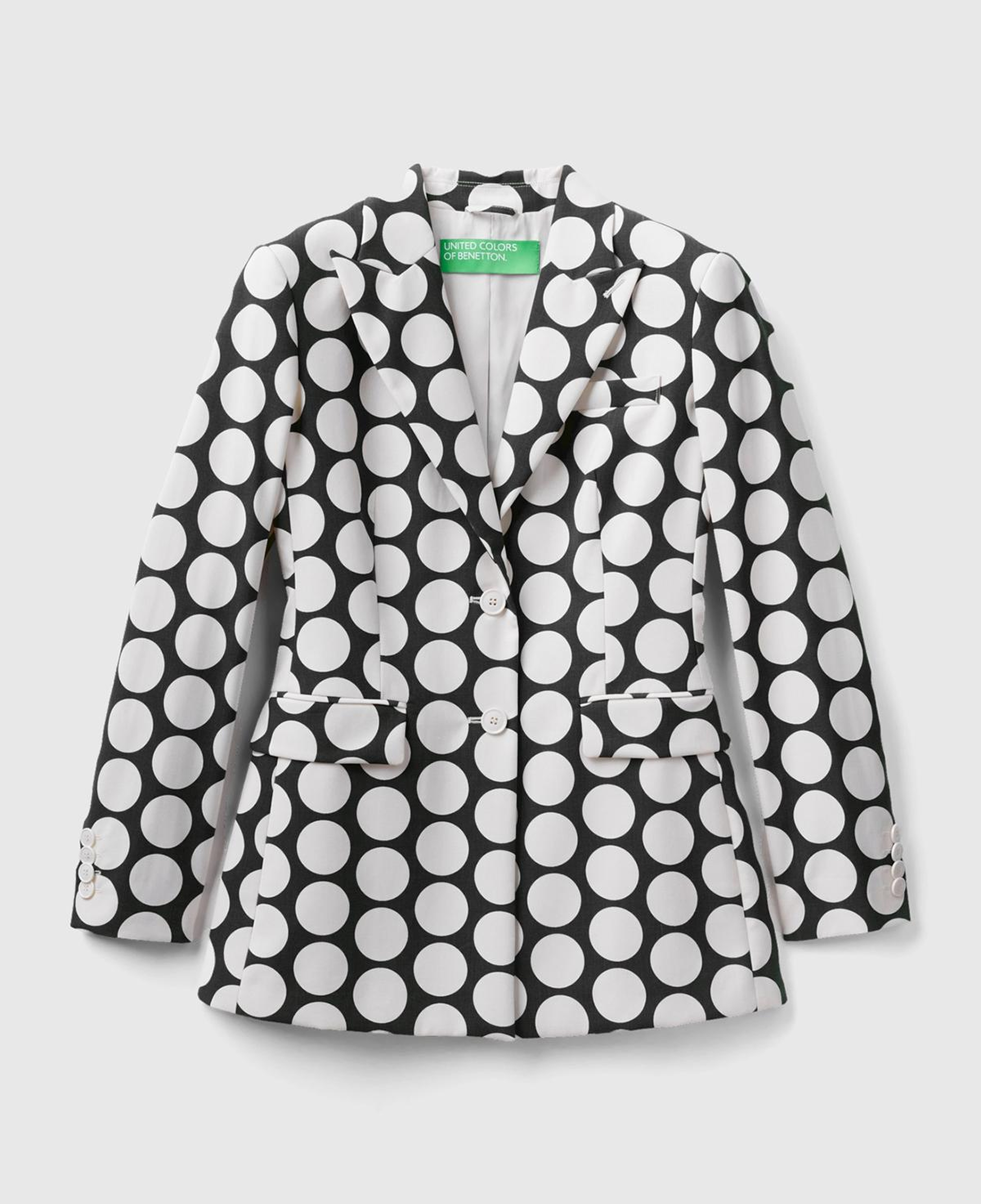 Kadın Siyah Beyaz Puantiyeli Ceket