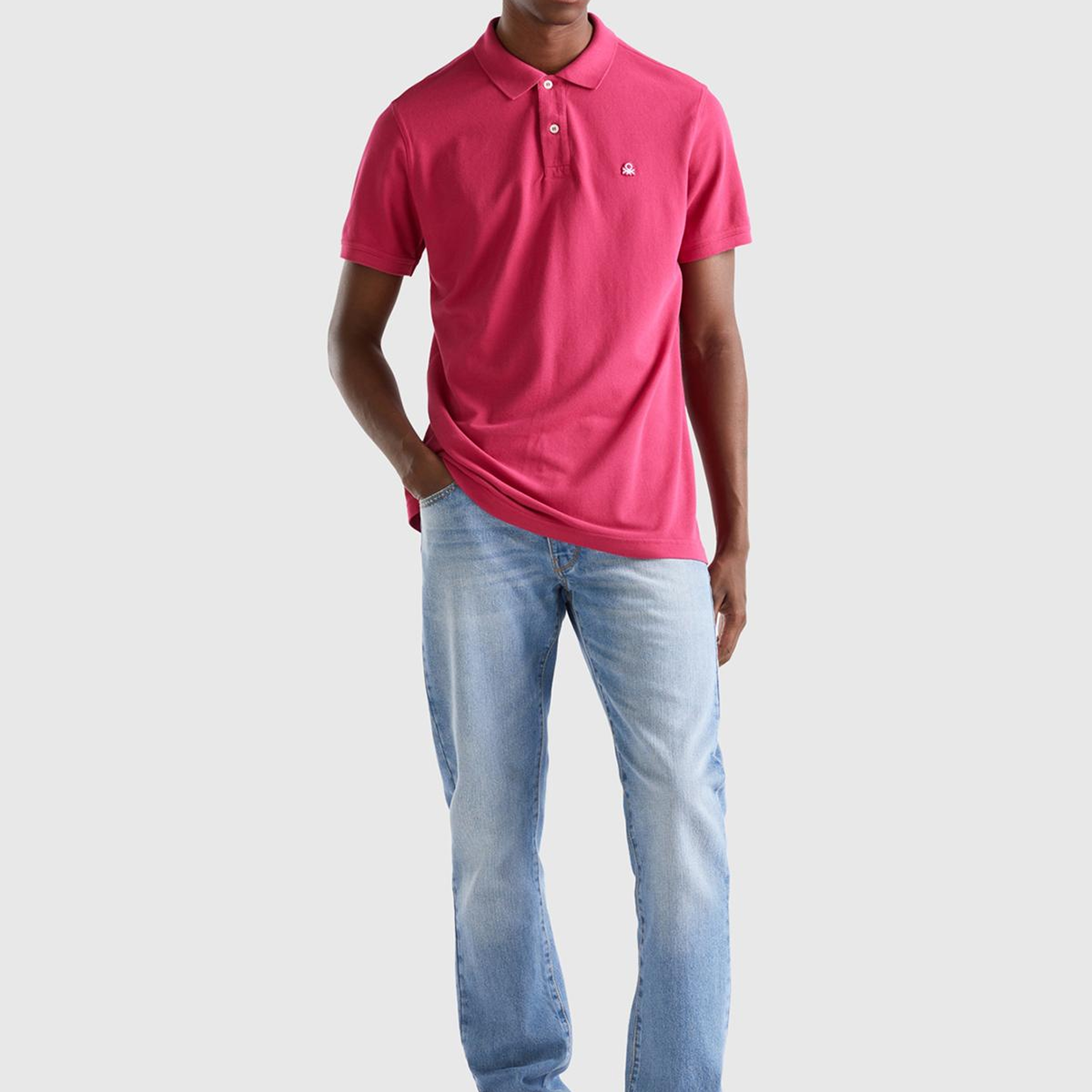 Erkek Koyu Fuşya Regular Fit Kısa Kollu Polo Tshirt