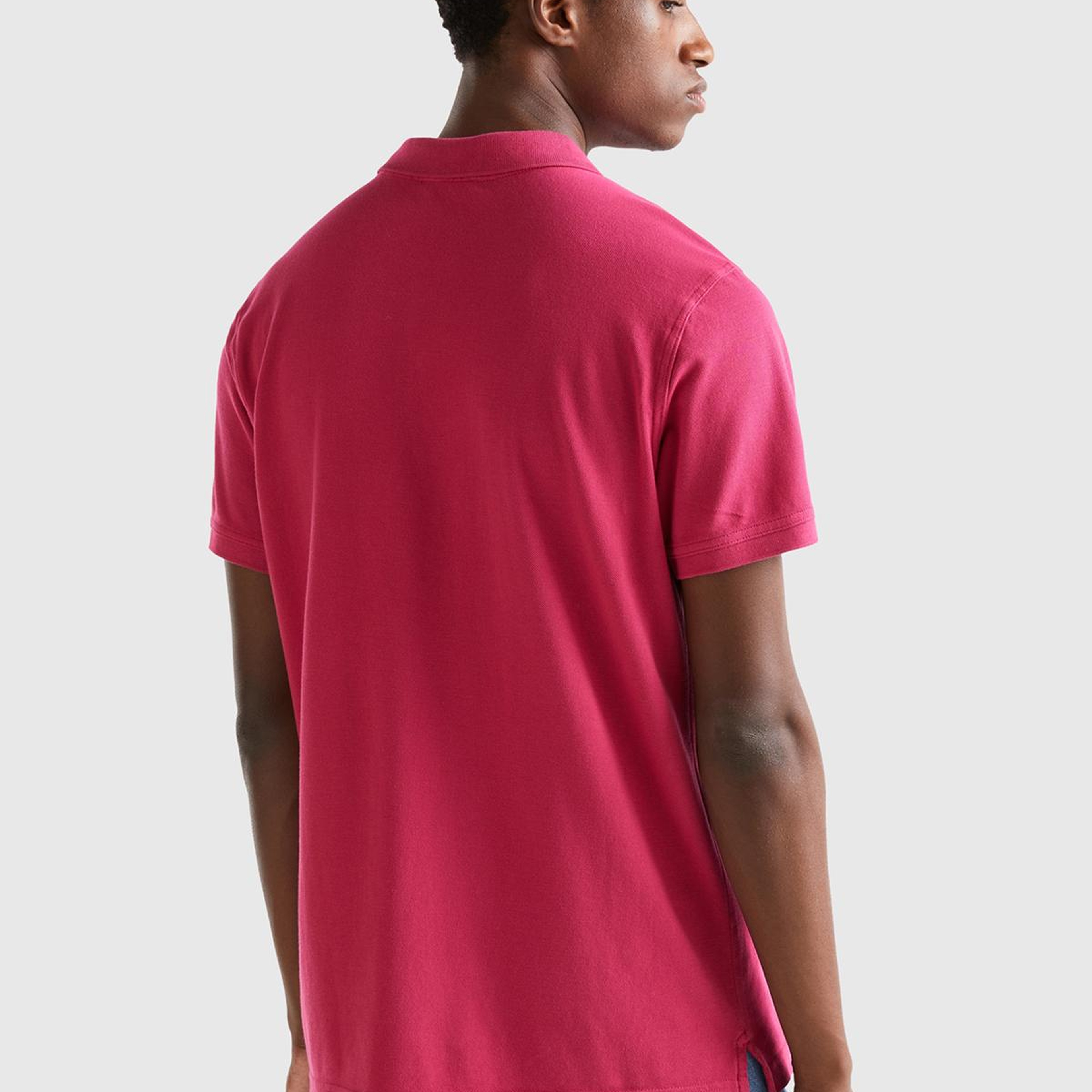 Erkek Koyu Fuşya Regular Fit Kısa Kollu Polo Tshirt