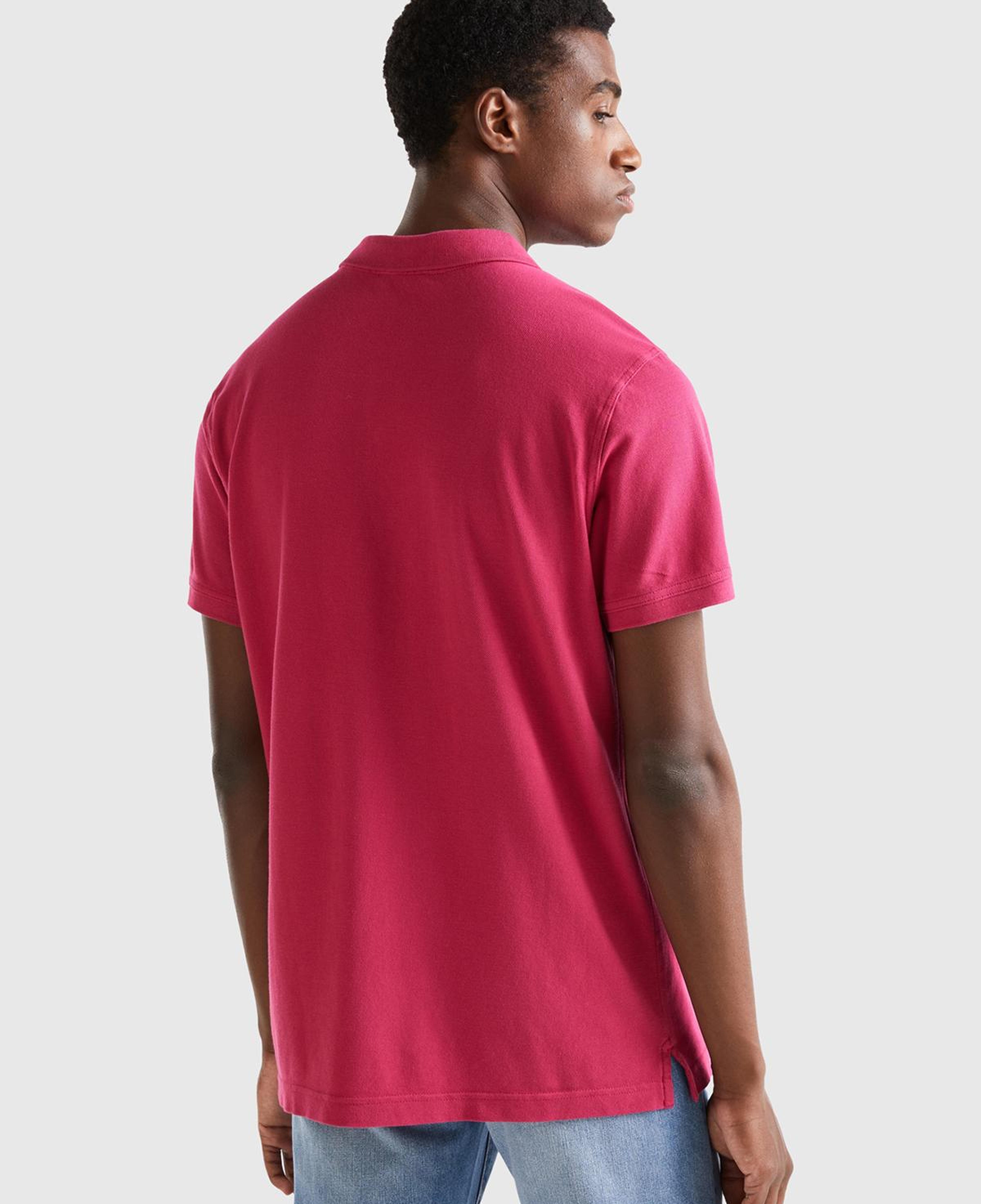 Erkek Koyu Fuşya Regular Fit Kısa Kollu Polo Tshirt