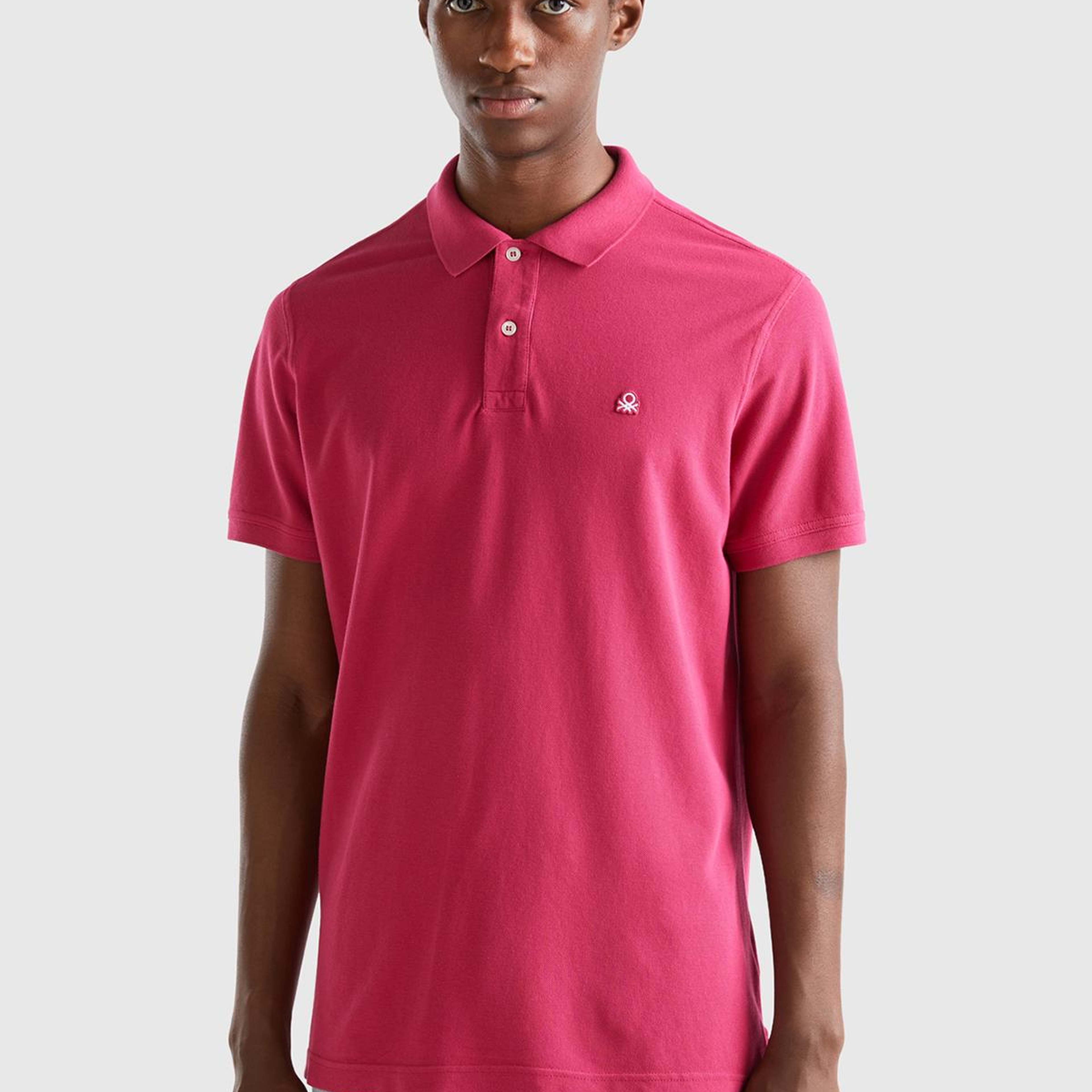 Erkek Koyu Fuşya Regular Fit Kısa Kollu Polo Tshirt