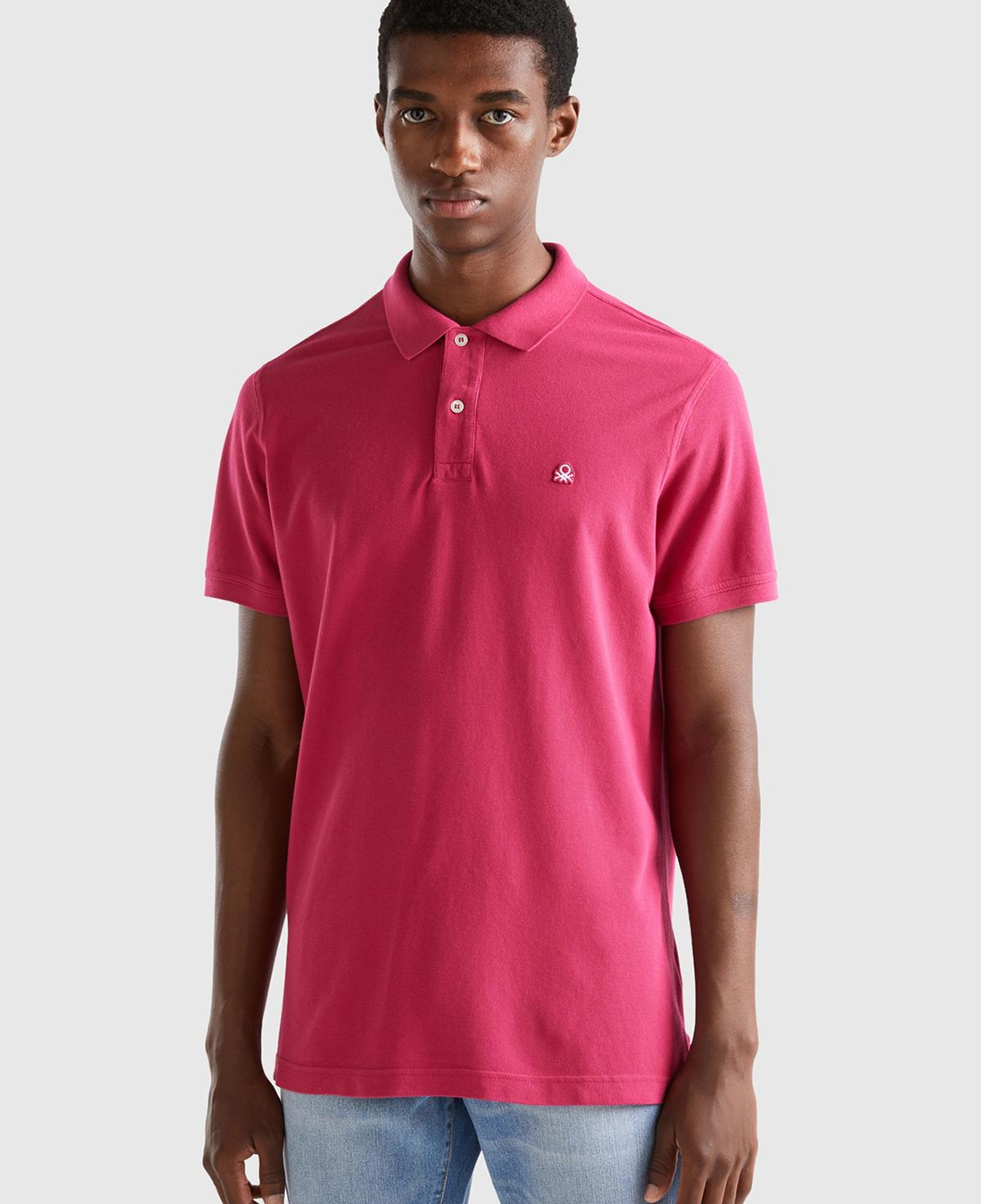 Erkek Koyu Fuşya Regular Fit Kısa Kollu Polo Tshirt