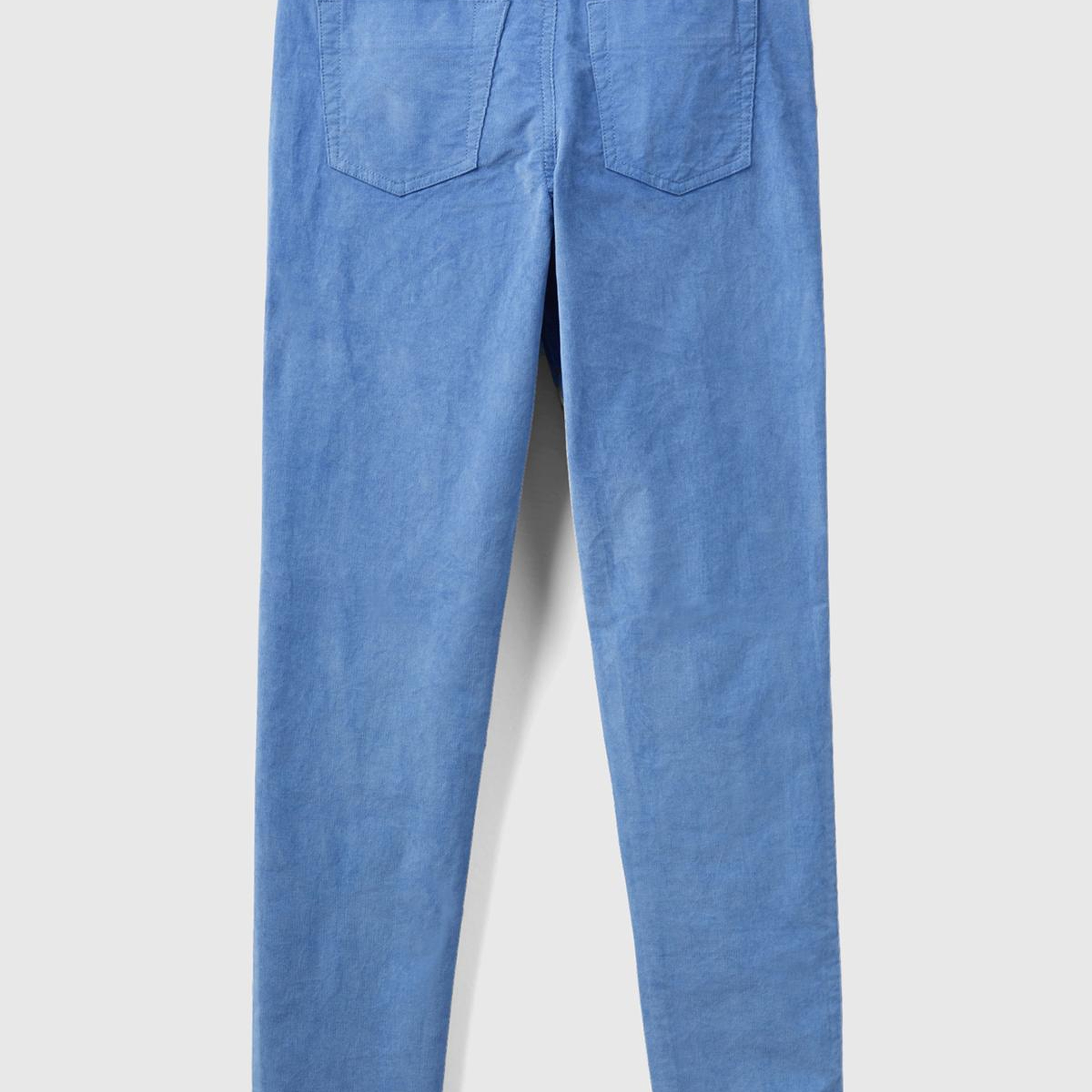 Kadın Havacı Mavi Slim Fit Kadife Pantolon
