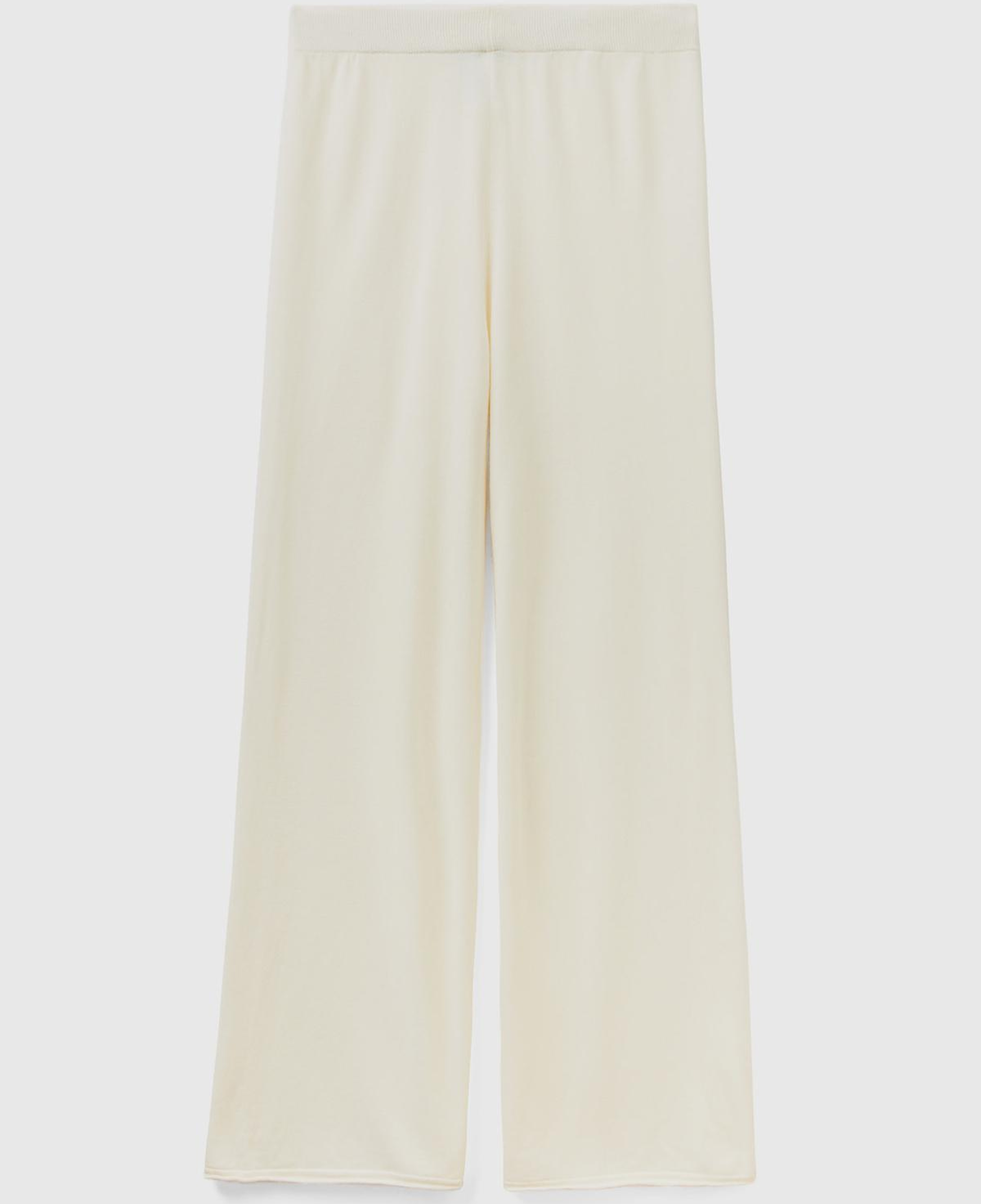 Kadın Krem Kaşmir Karışımlı  Triko Eşofman Altı