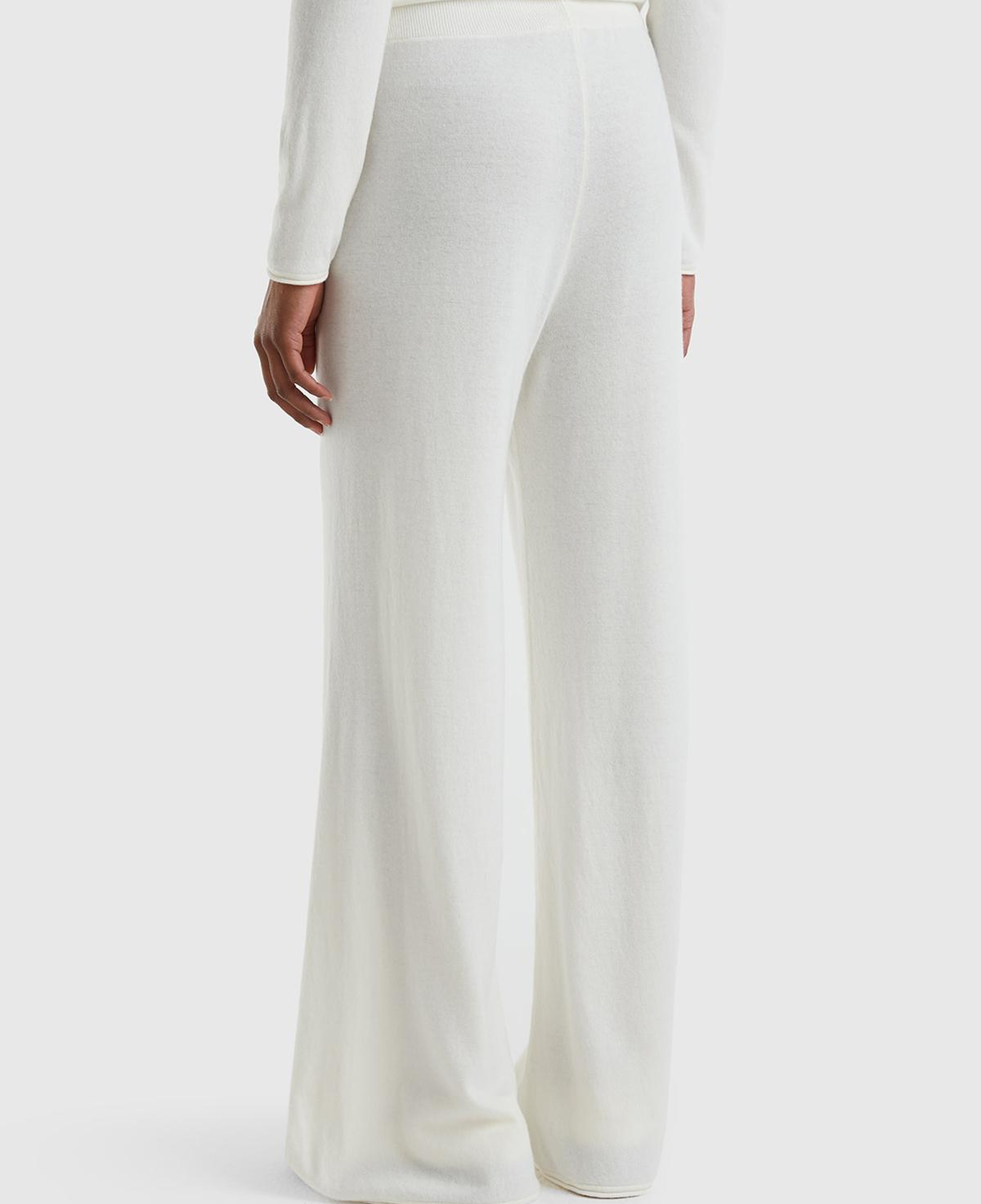 Kadın Krem Kaşmir Karışımlı  Triko Eşofman Altı