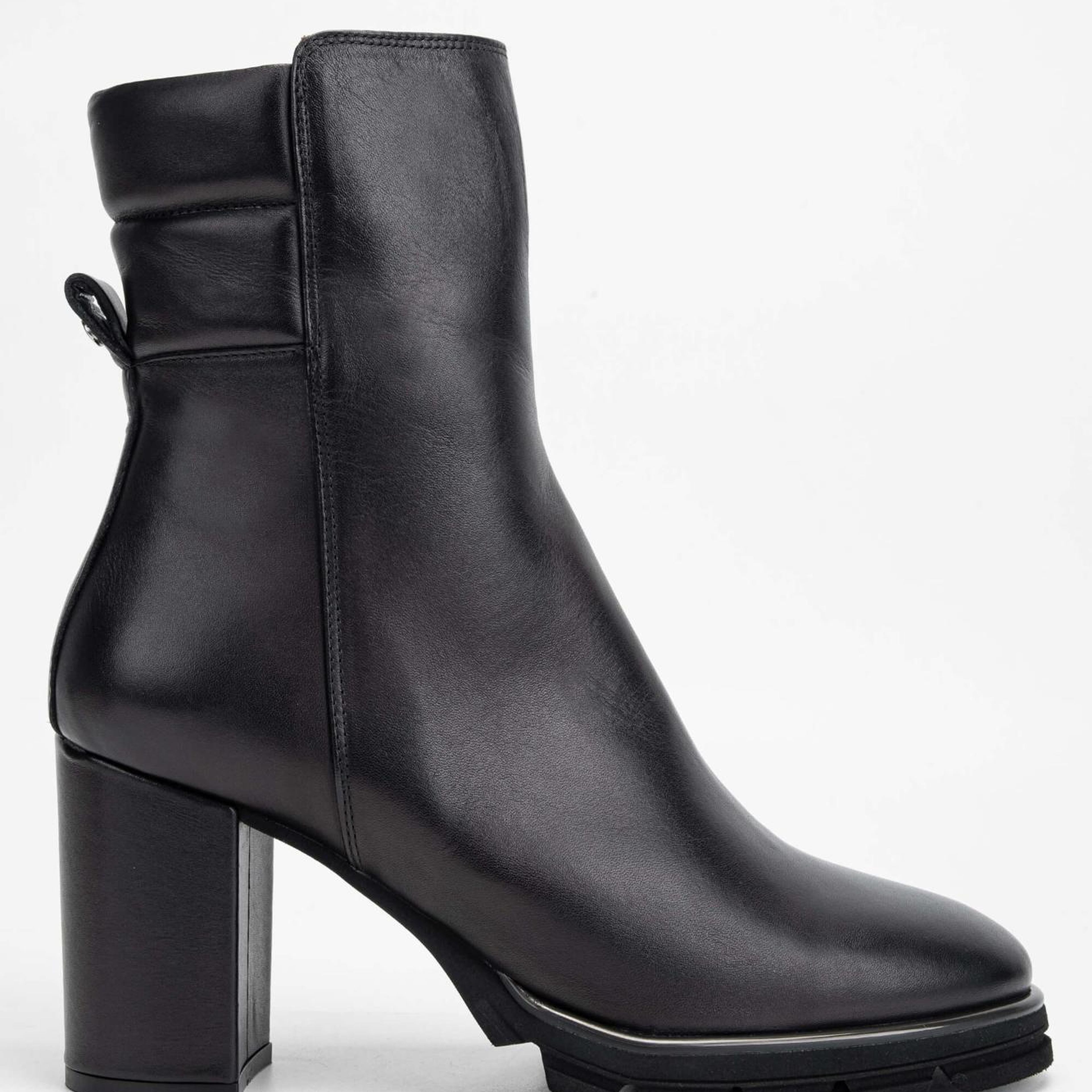 Tamer Tanca Kadın Hakiki Deri Siyah Deri Topuklu Bot