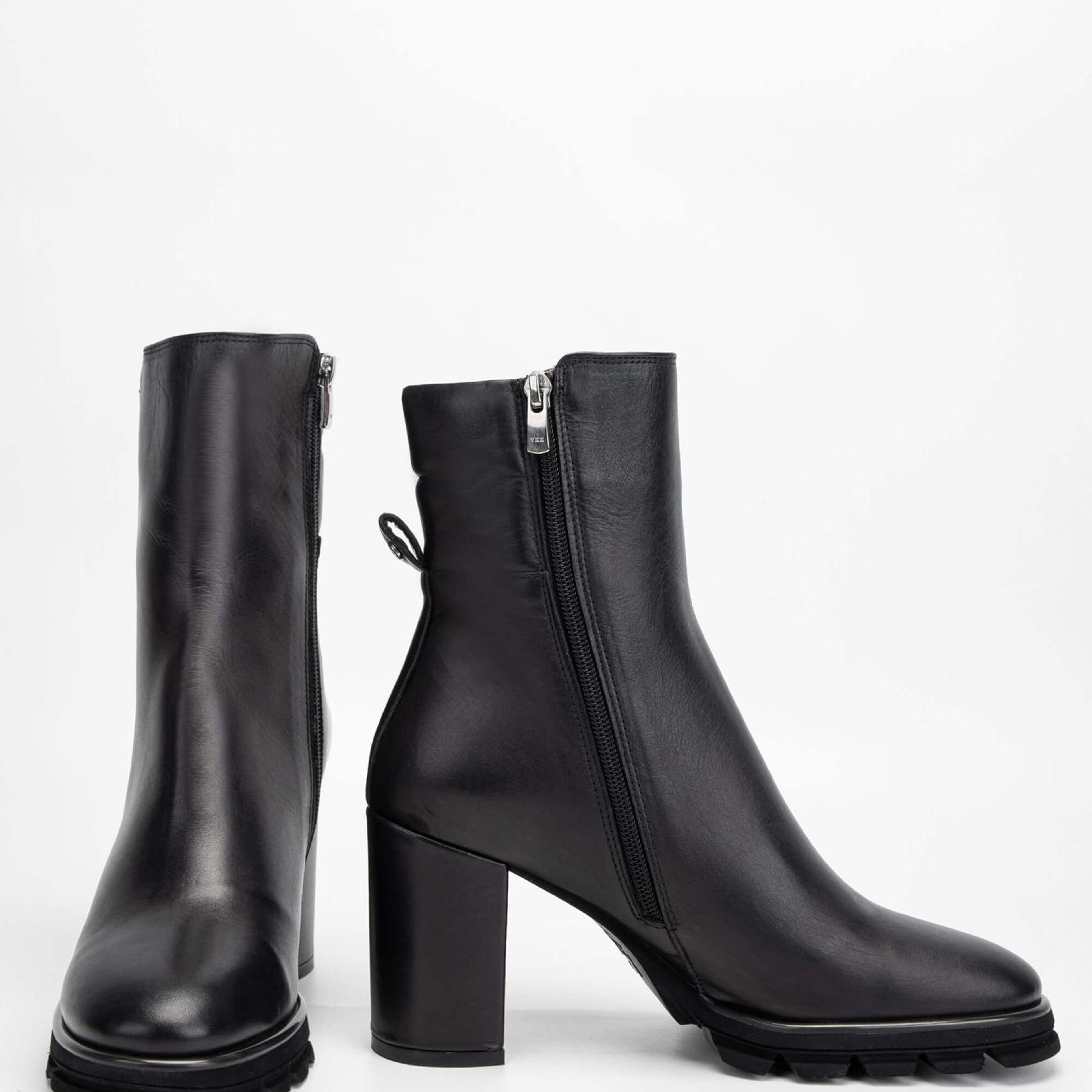 Tamer Tanca Kadın Hakiki Deri Siyah Deri Topuklu Bot