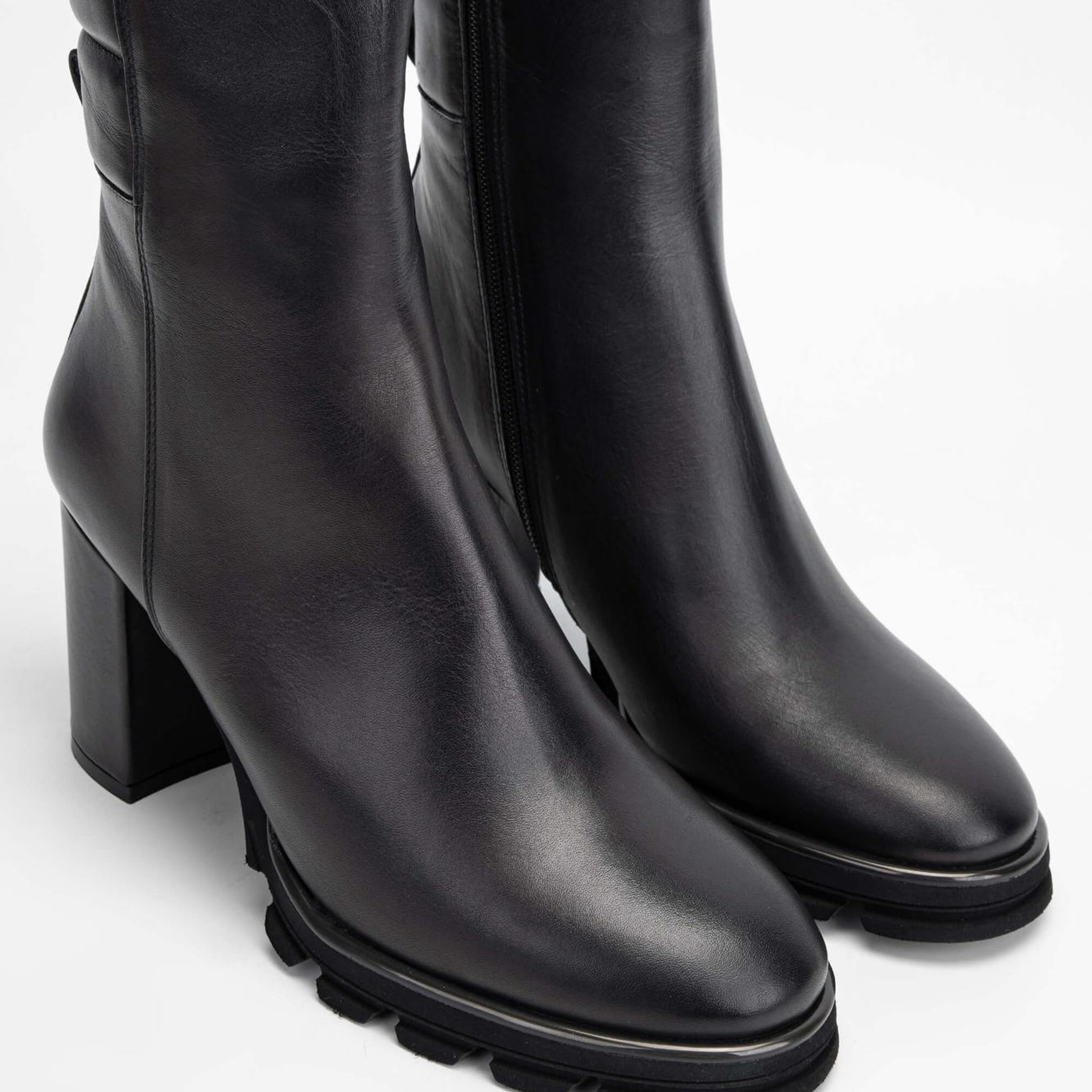 Tamer Tanca Kadın Hakiki Deri Siyah Deri Topuklu Bot