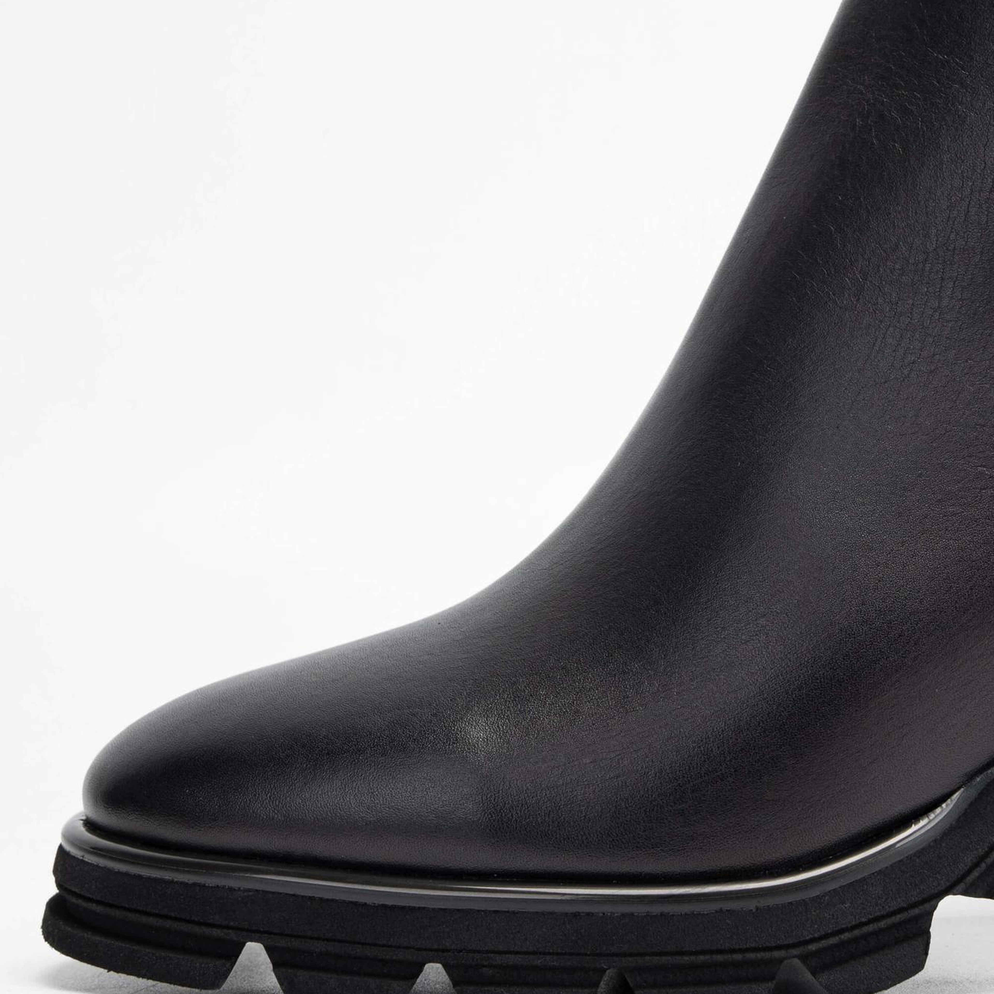 Tamer Tanca Kadın Hakiki Deri Siyah Deri Topuklu Bot