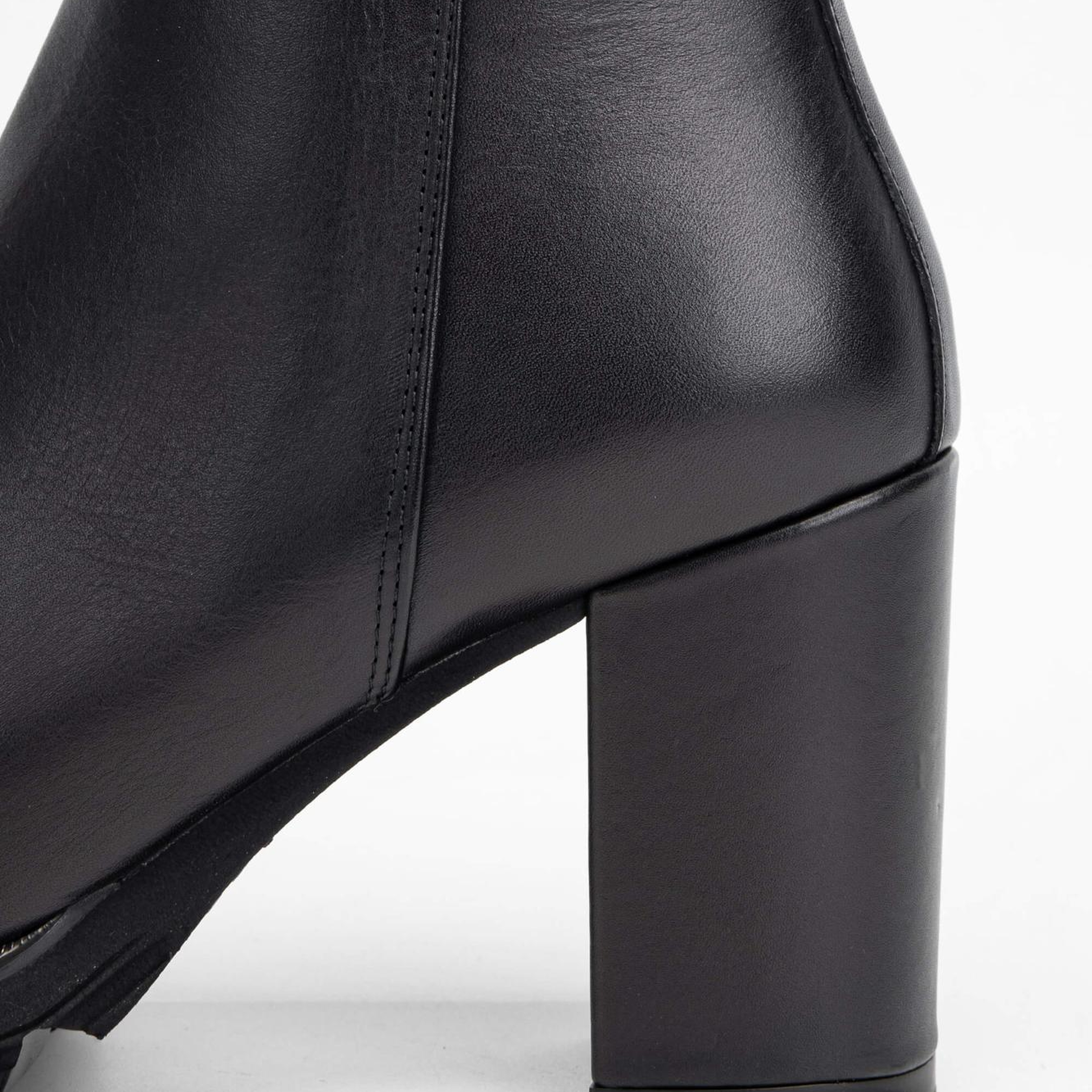 Tamer Tanca Kadın Hakiki Deri Siyah Deri Topuklu Bot