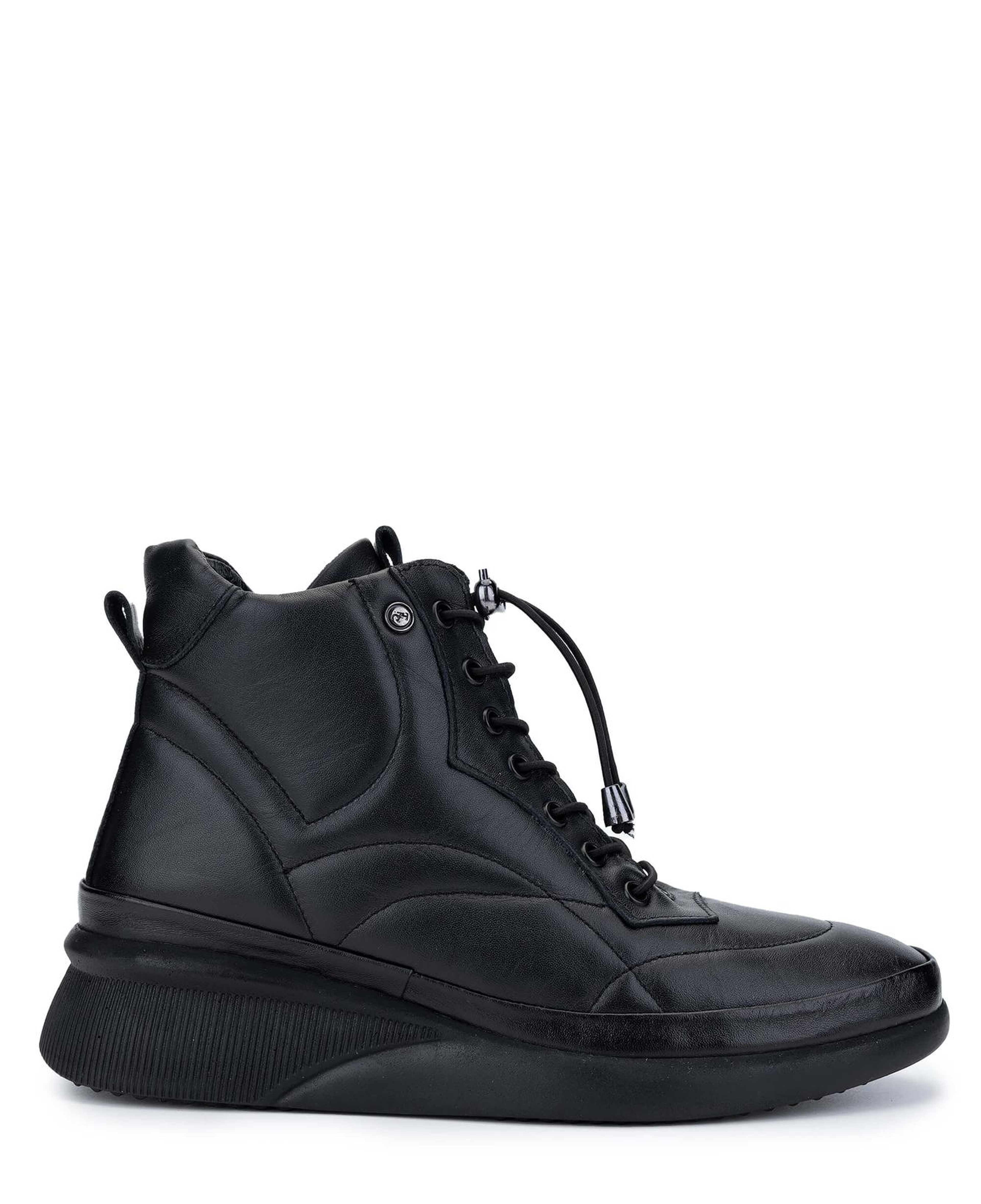 Tamer Tanca Kadın Hakiki Deri Siyah Deri Casual Bot