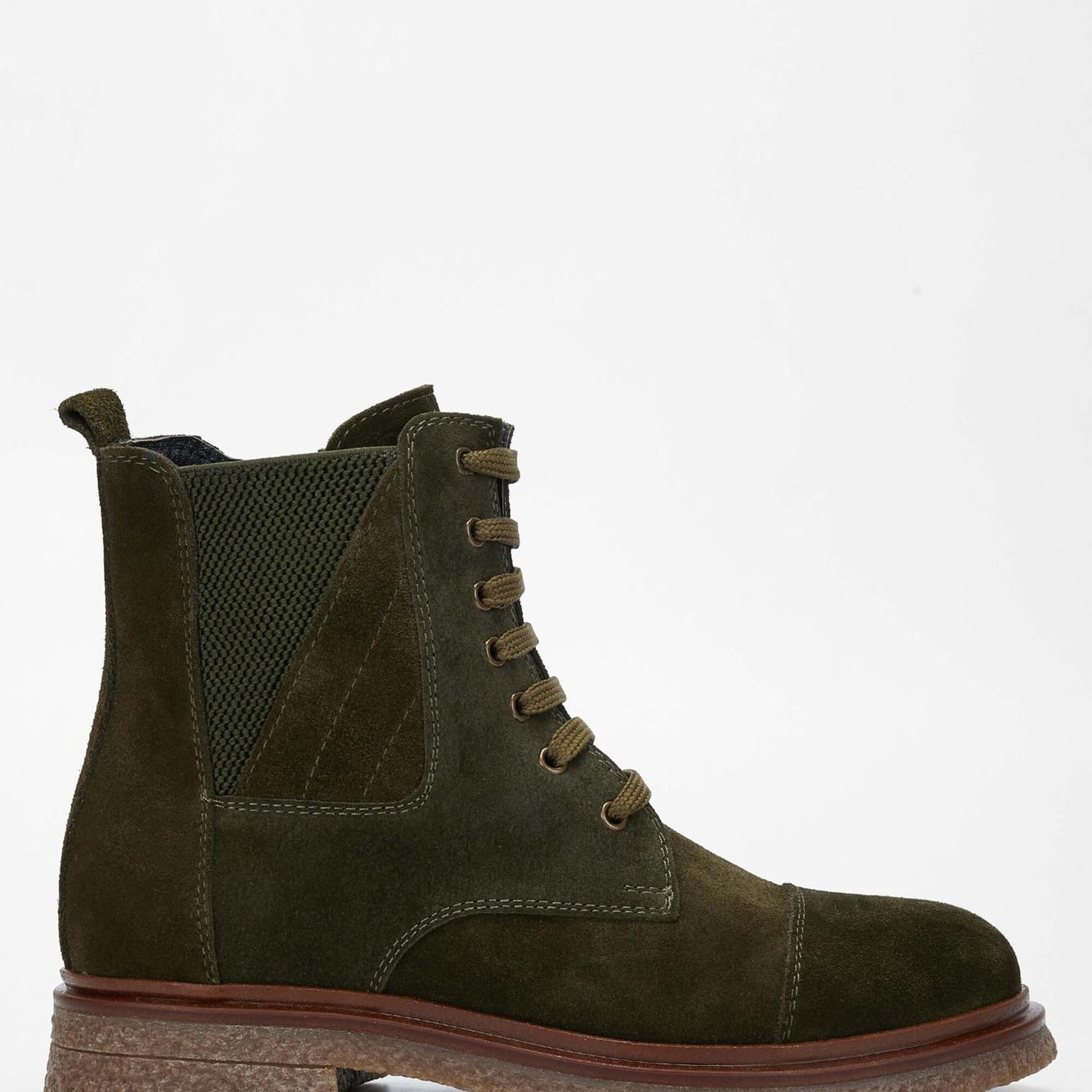 Tamer Tanca Kadın Hakiki Deri Haki Süet Casual Bot