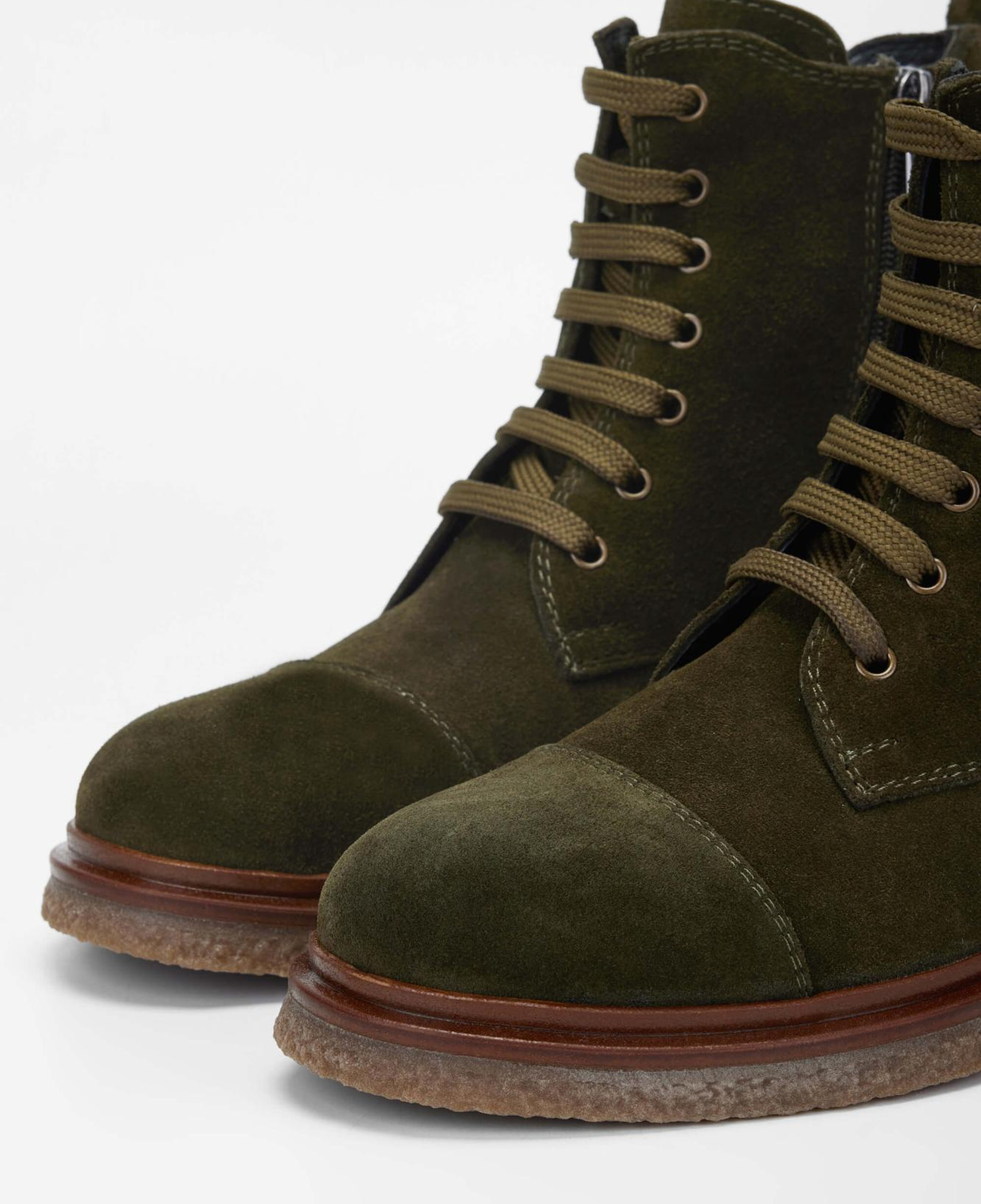 Tamer Tanca Kadın Hakiki Deri Haki Süet Casual Bot