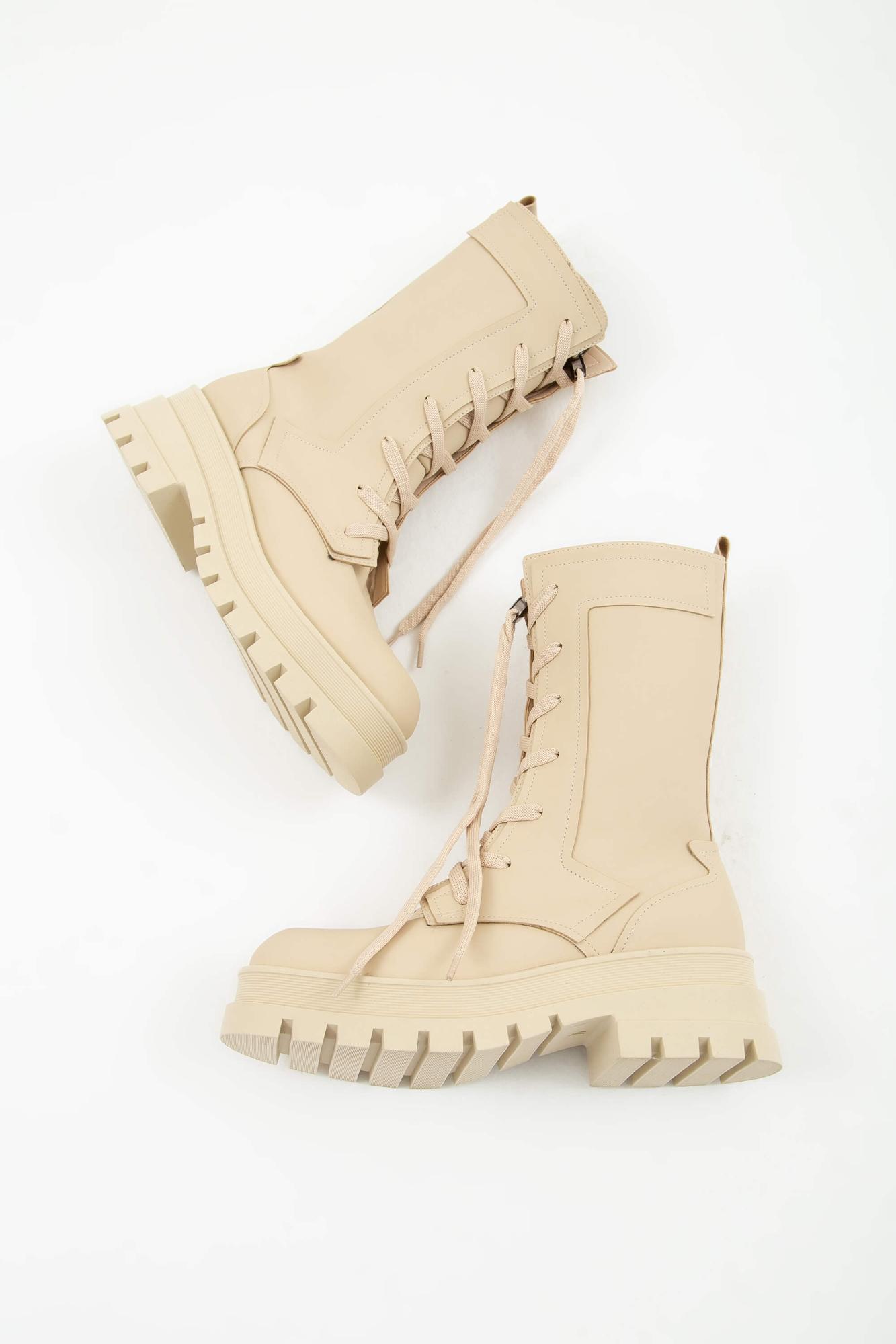 Tamer Tanca Kadın Hakiki Deri Bej POSTAL Bot