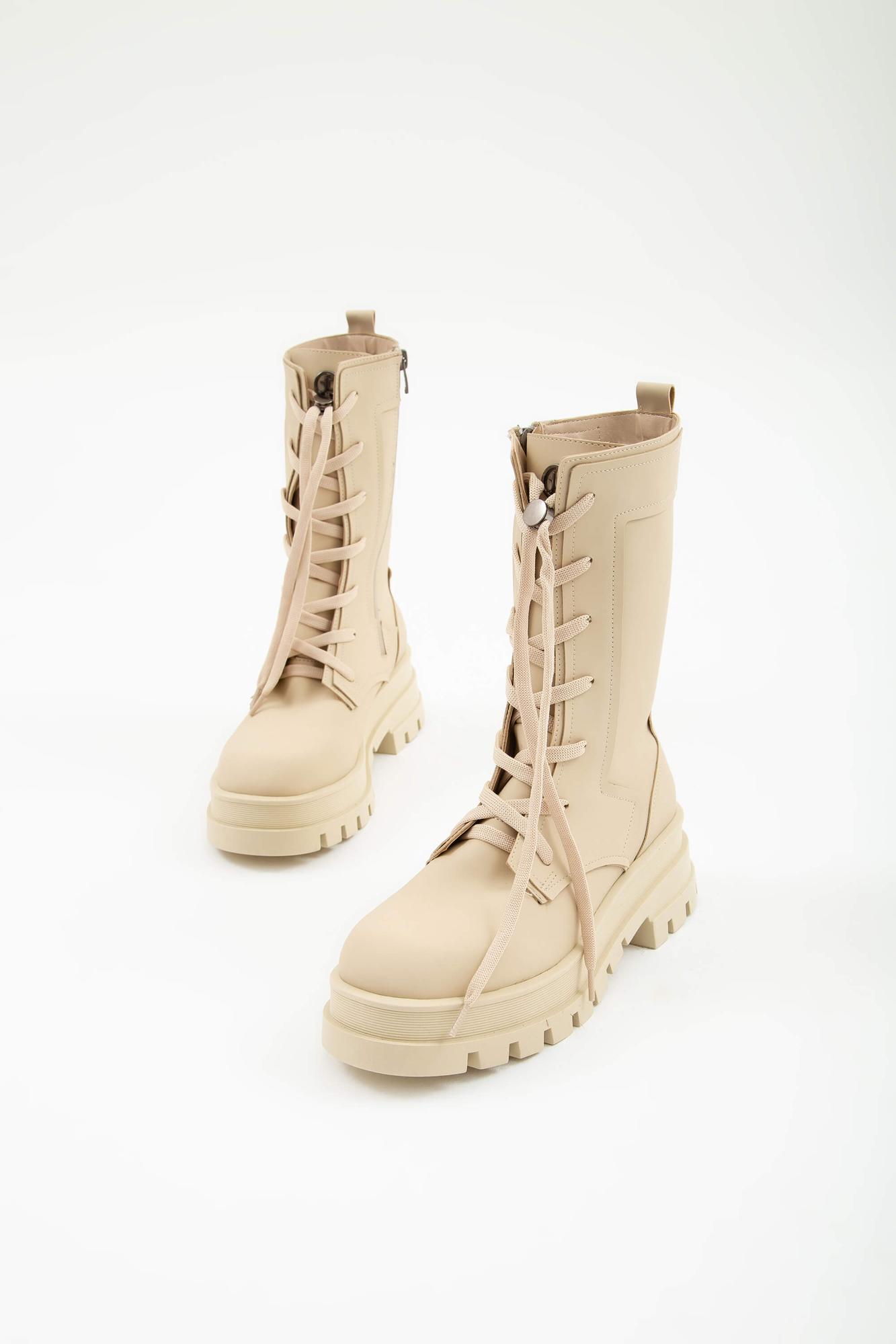 Tamer Tanca Kadın Hakiki Deri Bej POSTAL Bot