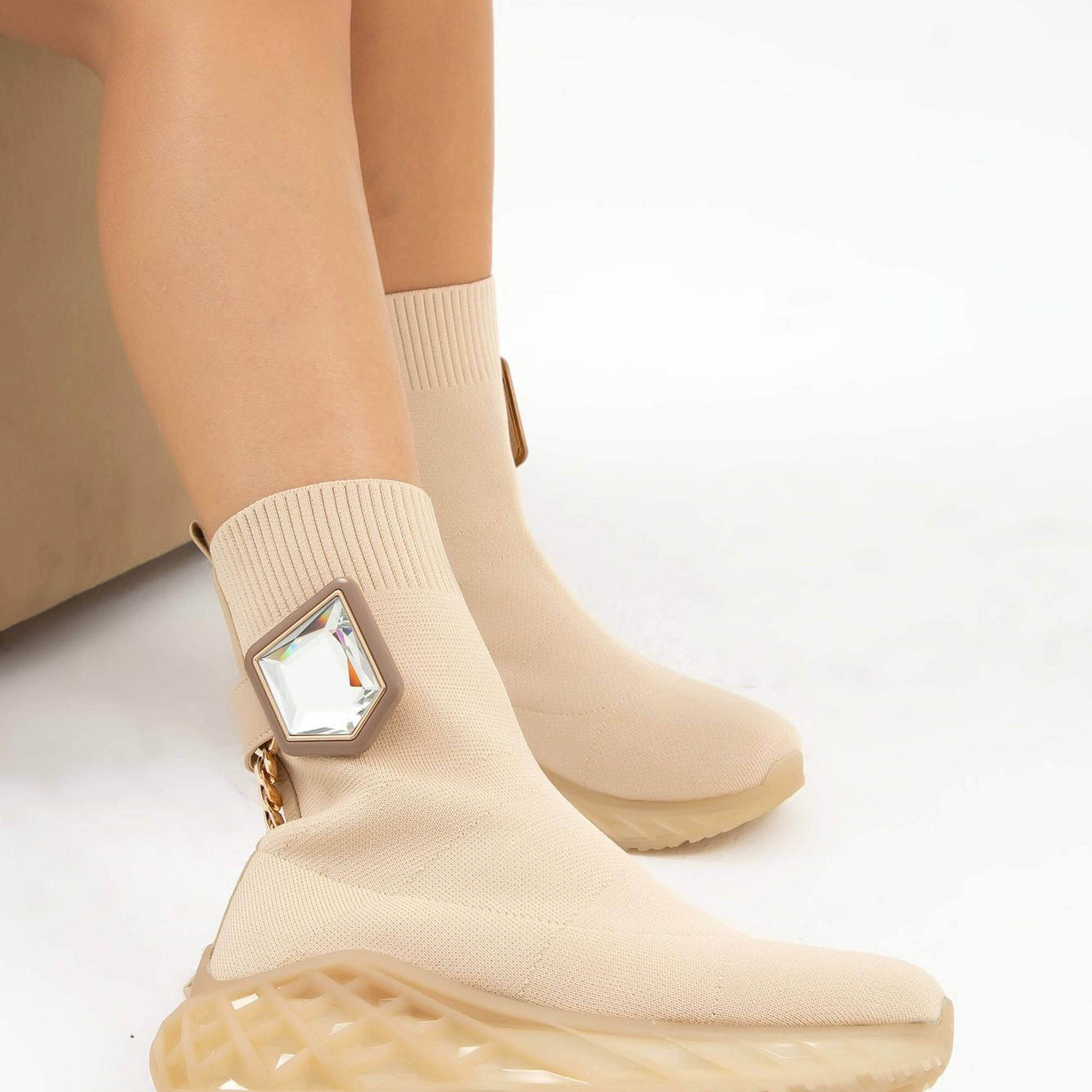 Tamer Tanca Kadın Triko Bej Casual Bot