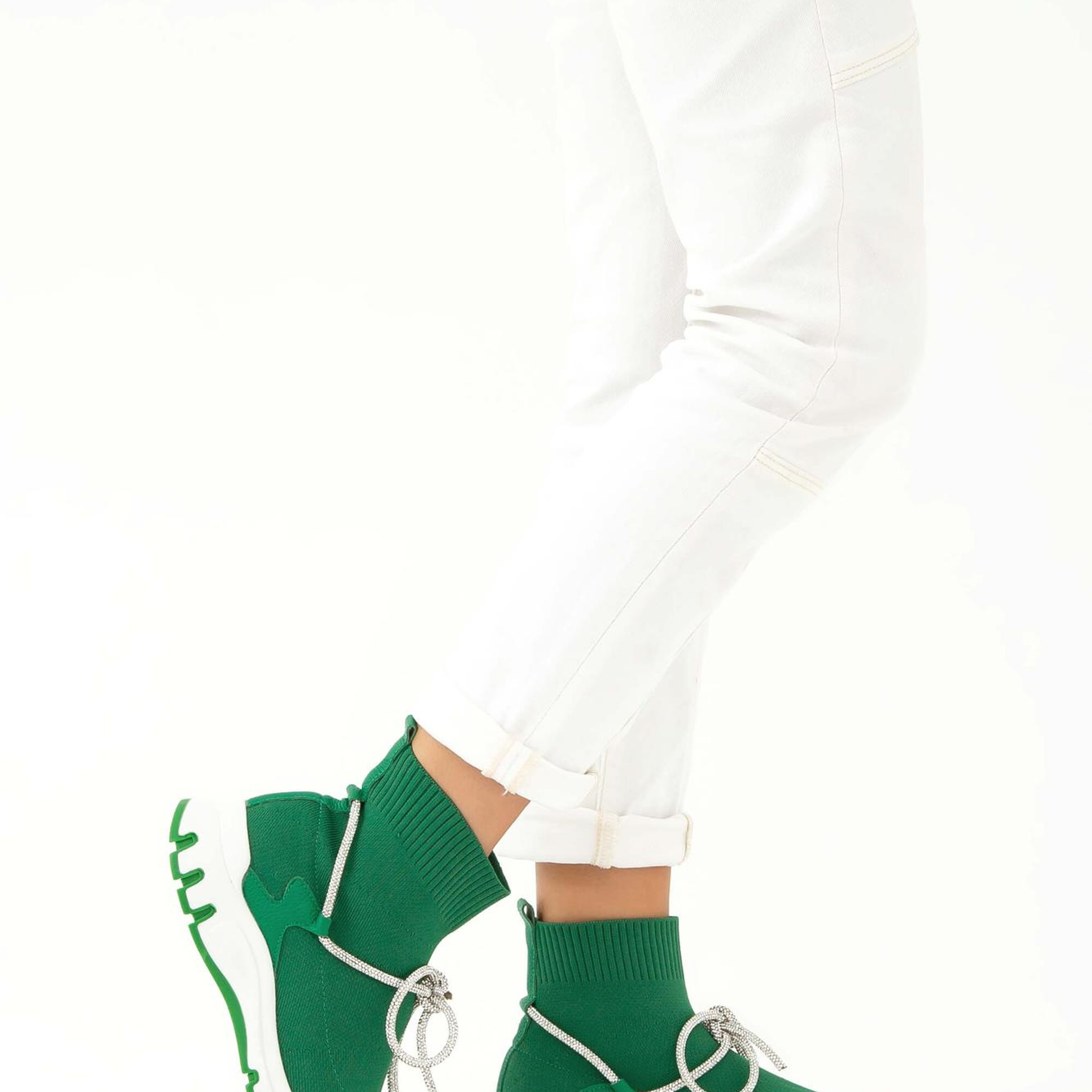 Tamer Tanca Kadın Triko Yeşil Günlük Bot