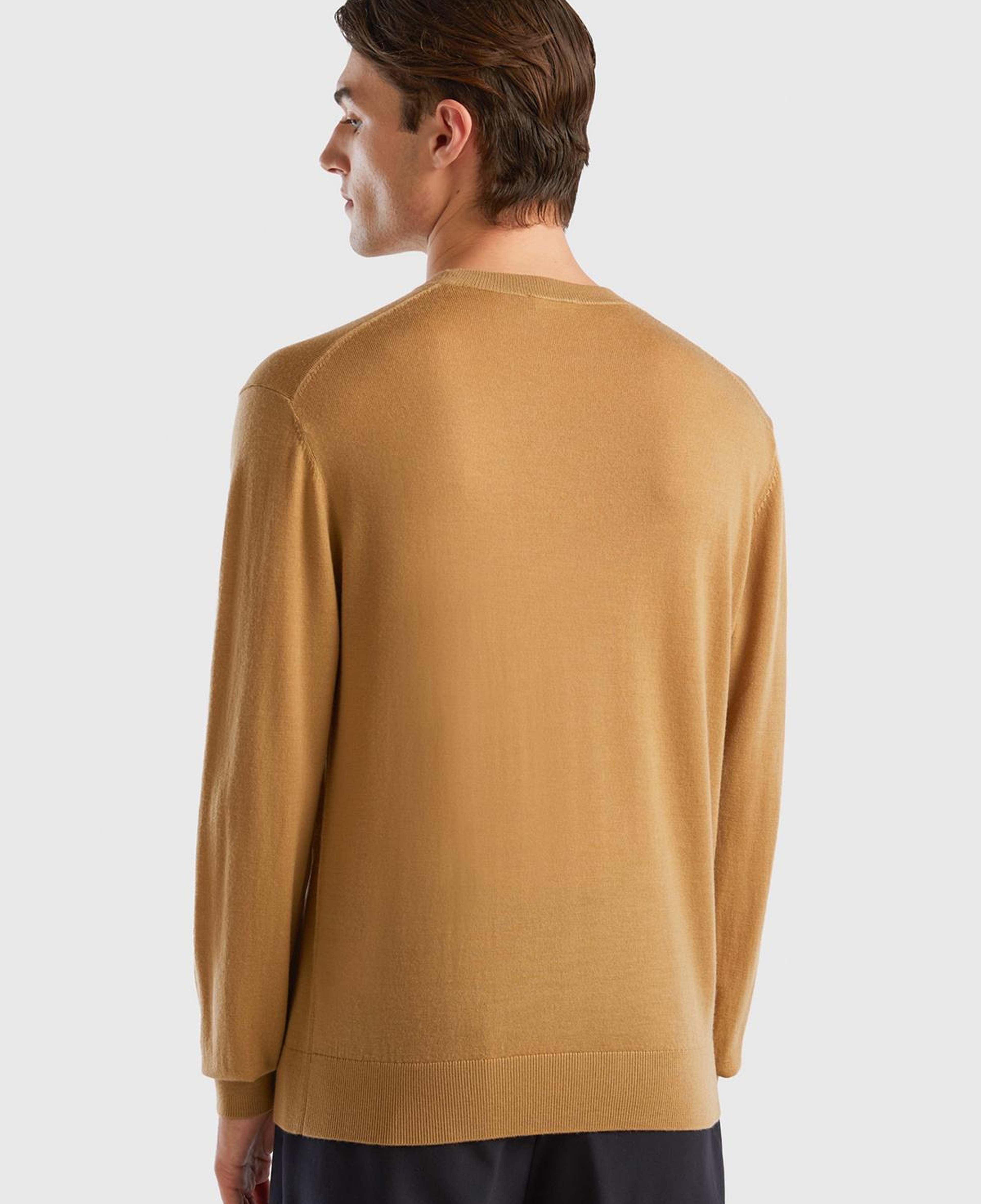 Erkek Taba %100 Extra Fine Merino Kazak