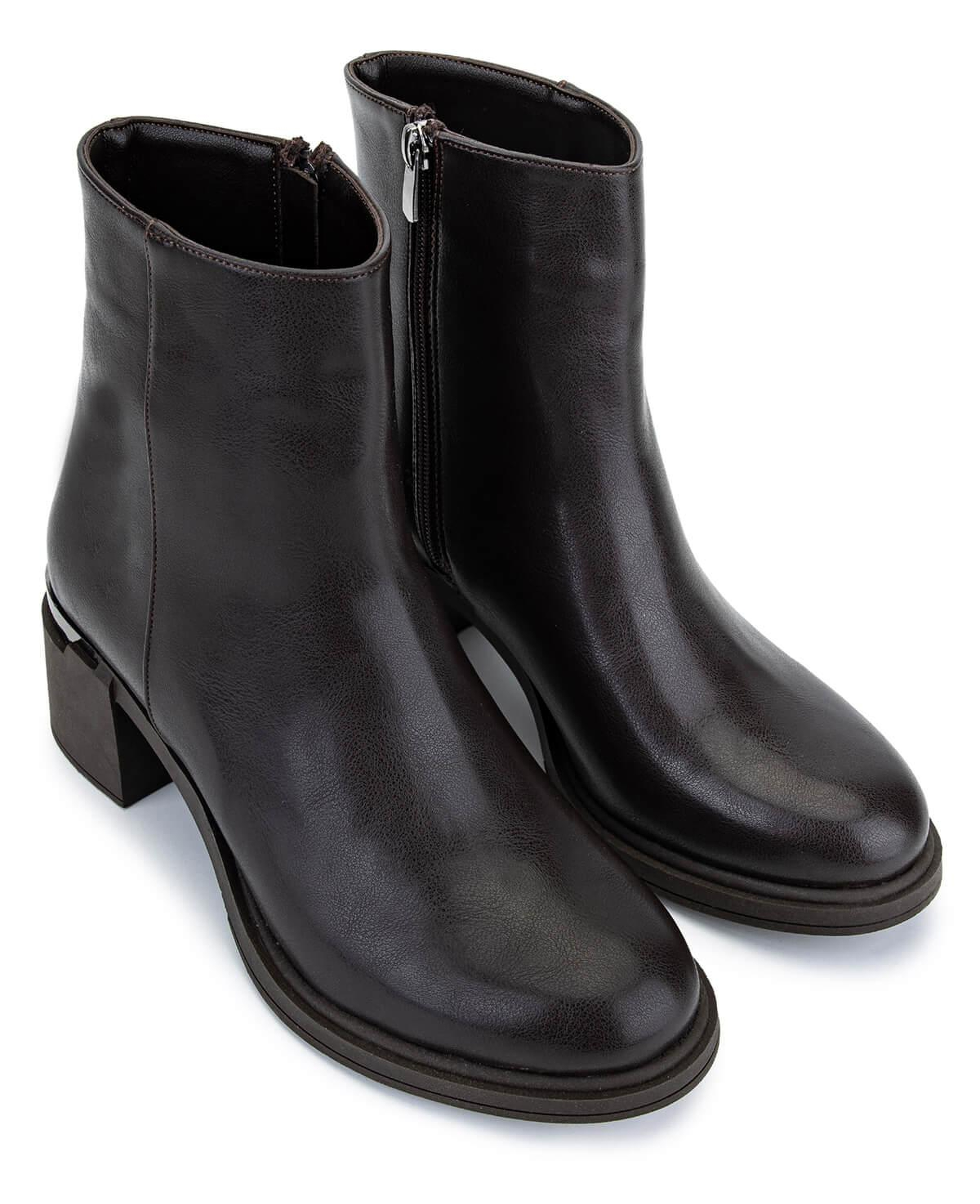 Tamer Tanca Kadın Suni Deri Kahverengi Topuklu Bot