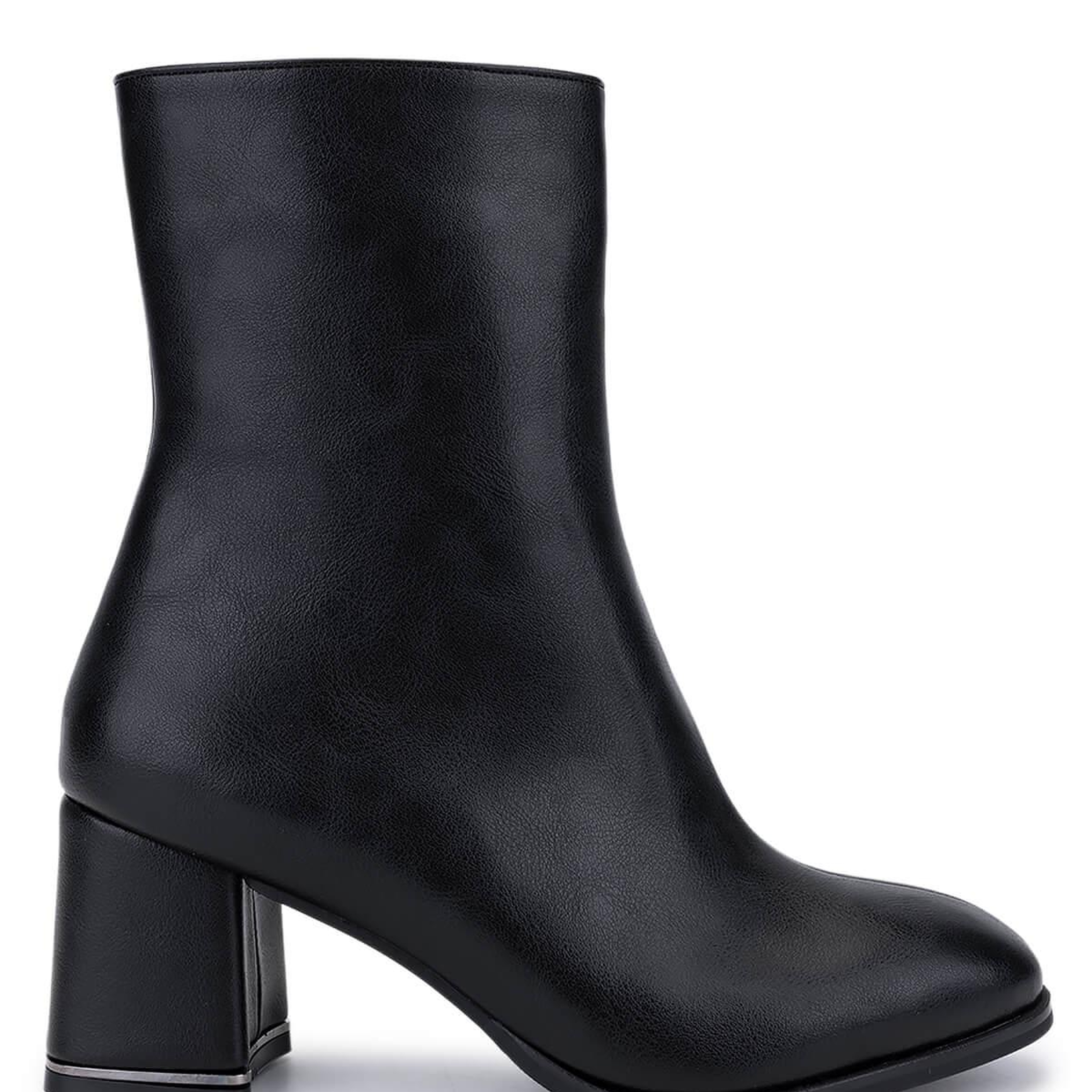 Tamer Tanca Kadın Suni Deri Siyah Deri Topuklu Bot