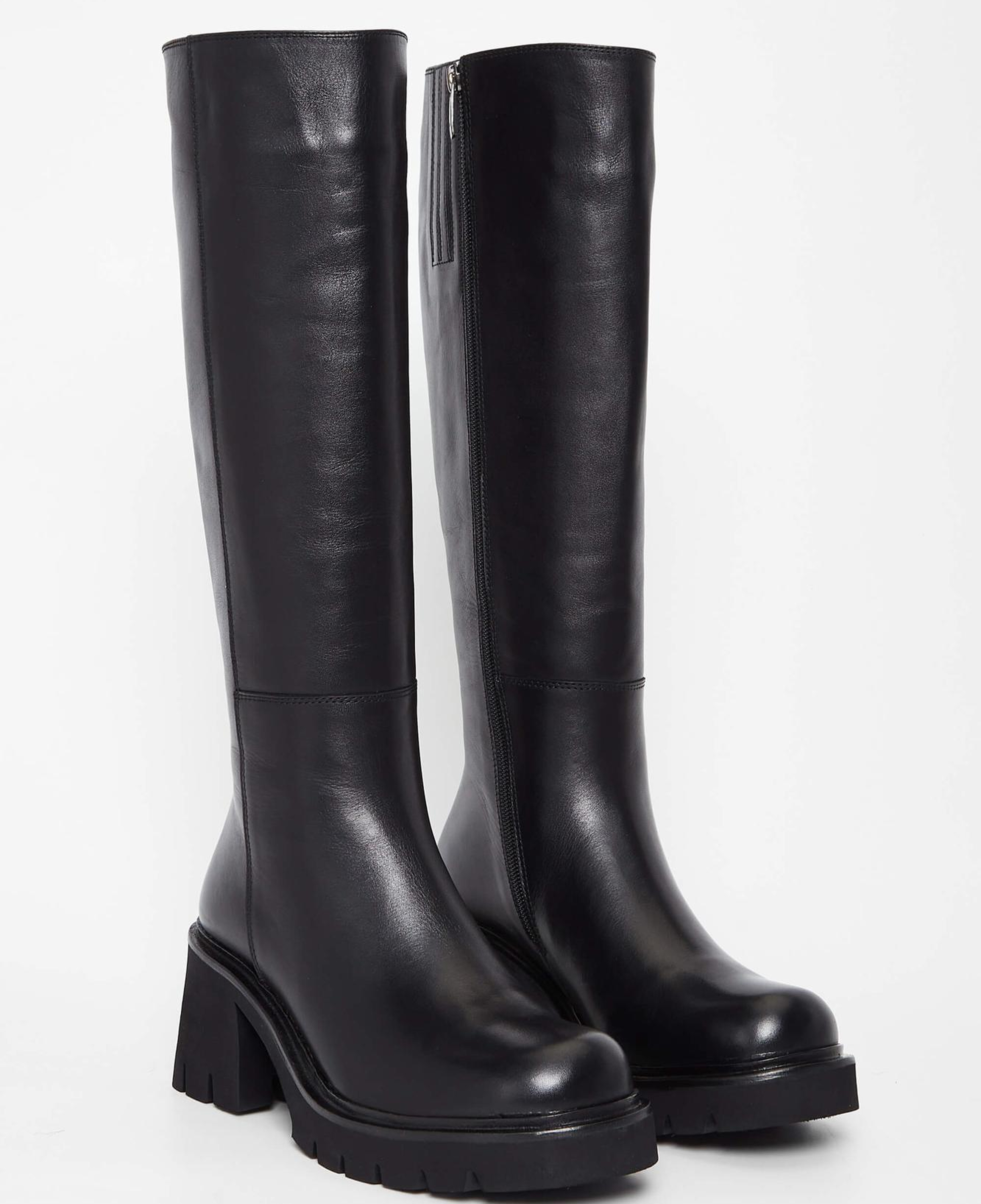 Tamer Tanca Kadın Hakiki Deri Siyah Deri Casual Çizme