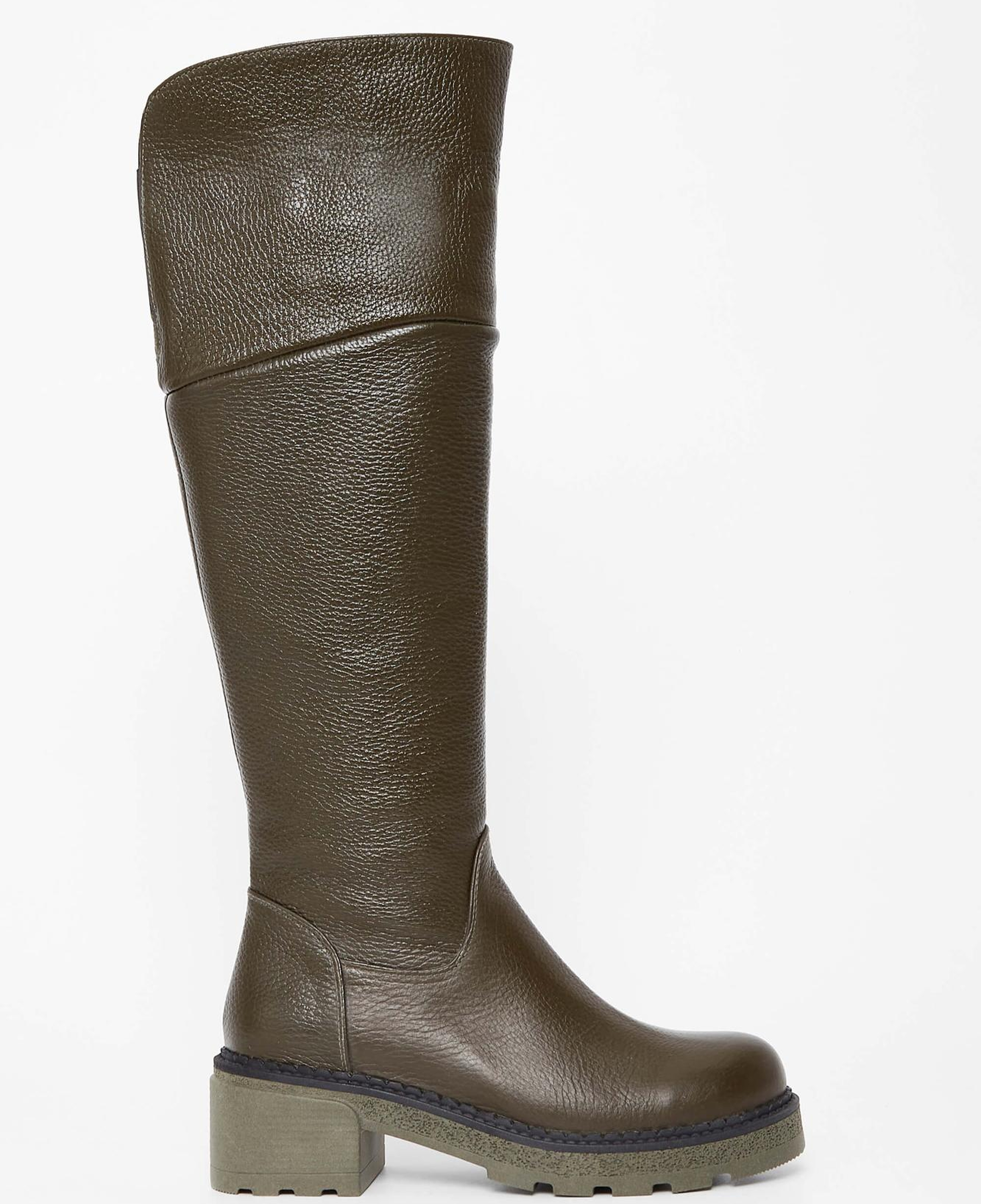 Tamer Tanca Kadın Hakiki Deri Haki Casual Çizme