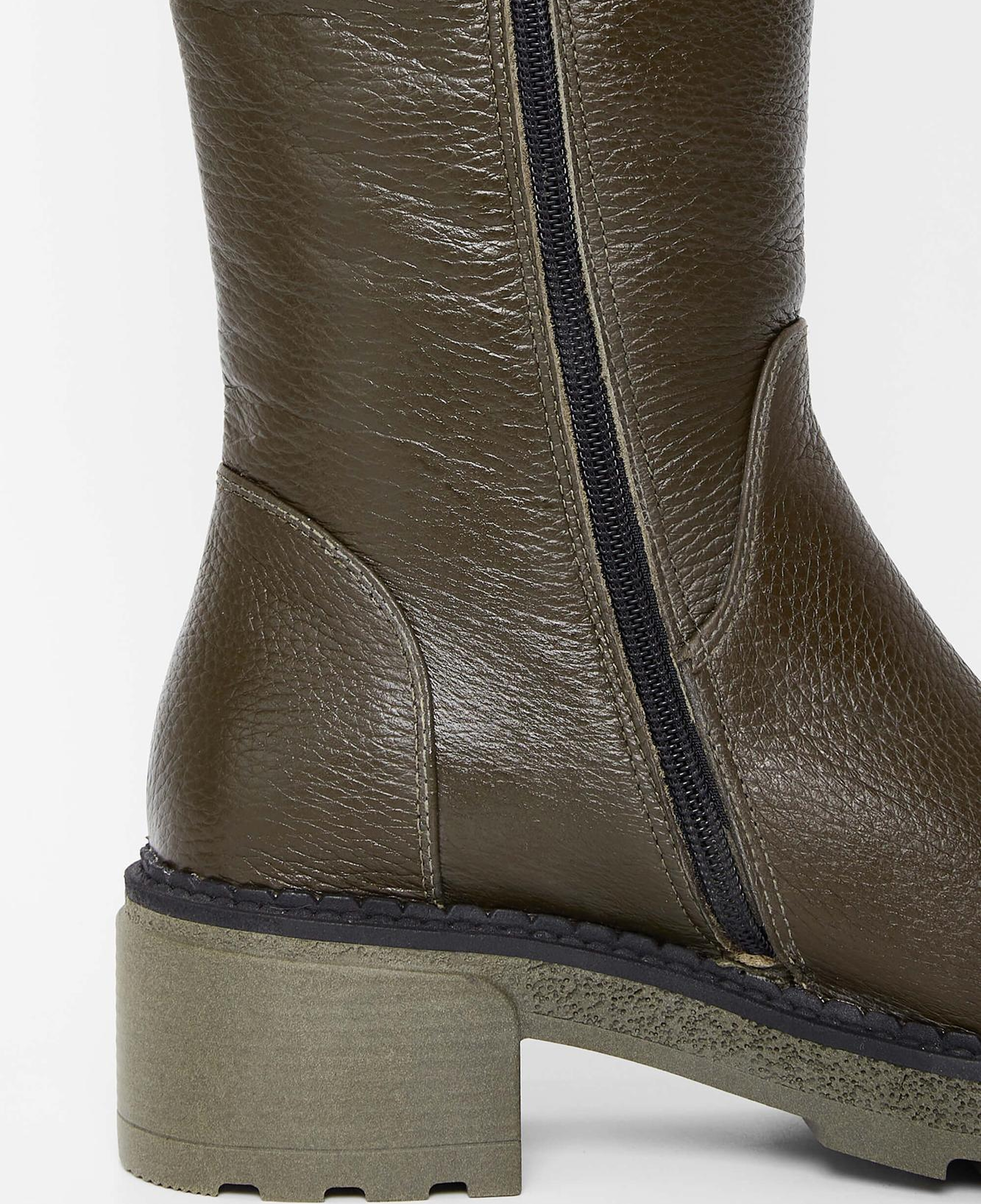 Tamer Tanca Kadın Hakiki Deri Haki Casual Çizme