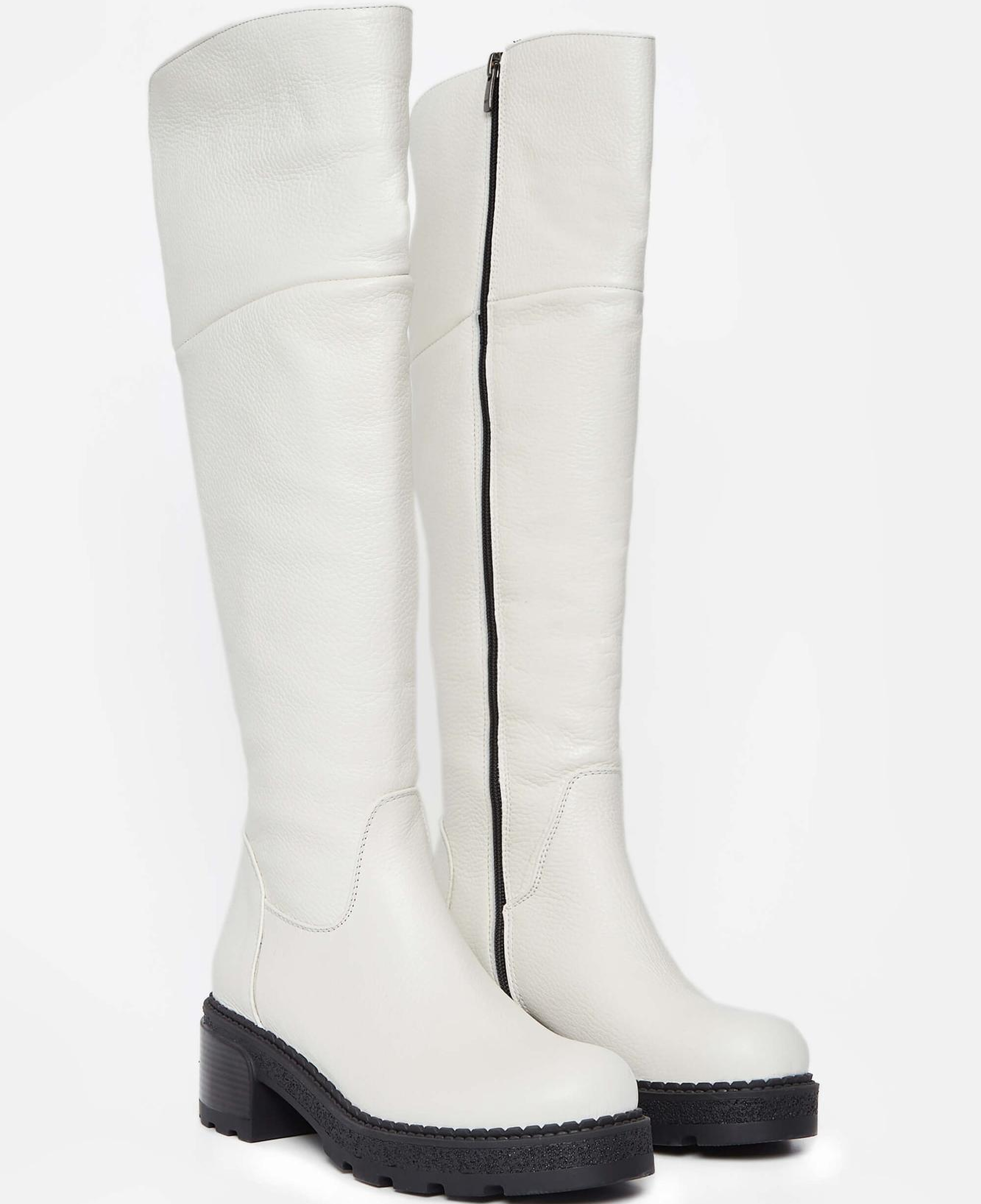 Tamer Tanca Kadın Hakiki Deri Kırık Beyaz Casual Çizme