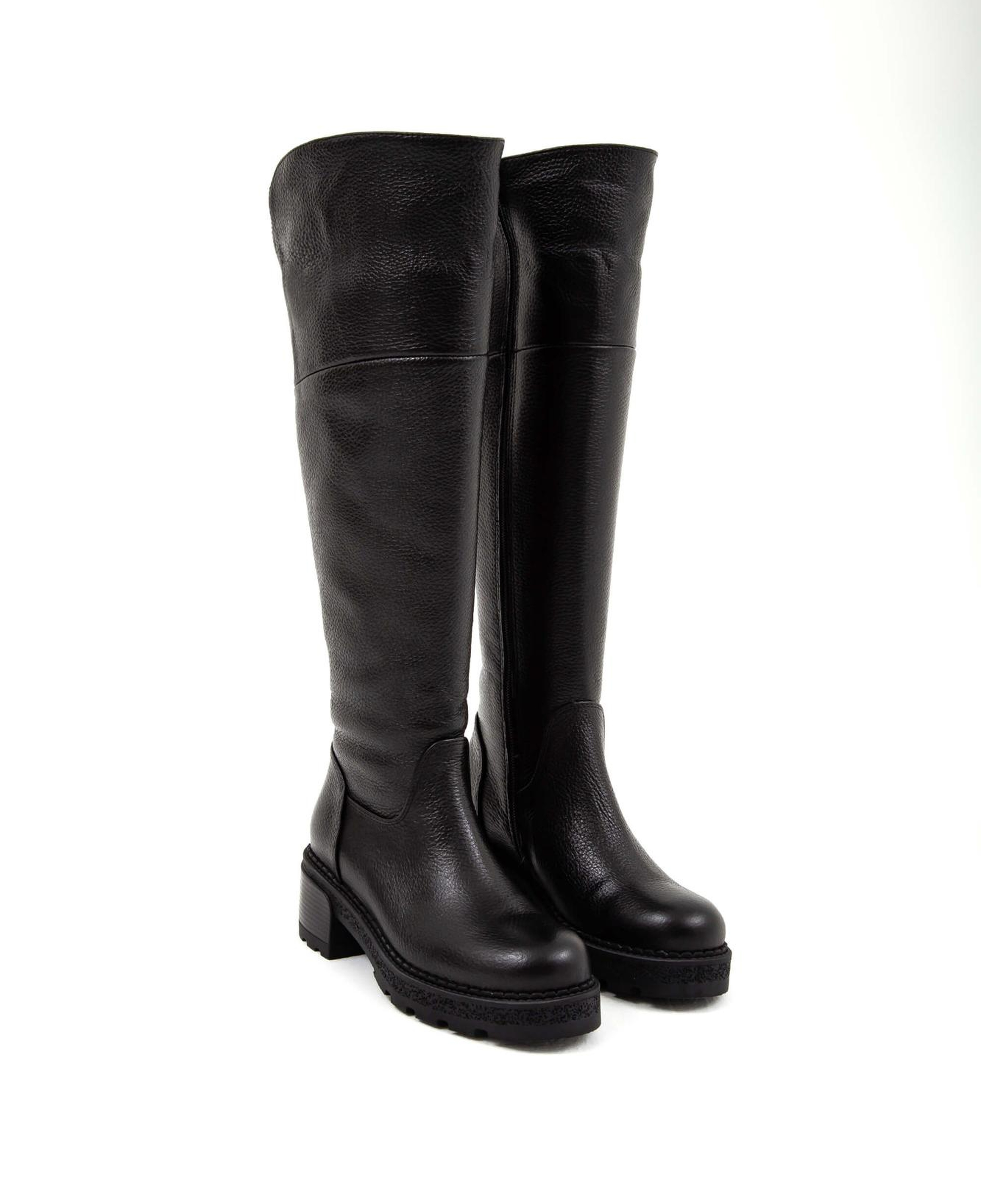 Tamer Tanca Kadın Hakiki Deri Siyah Floter Casual Çizme