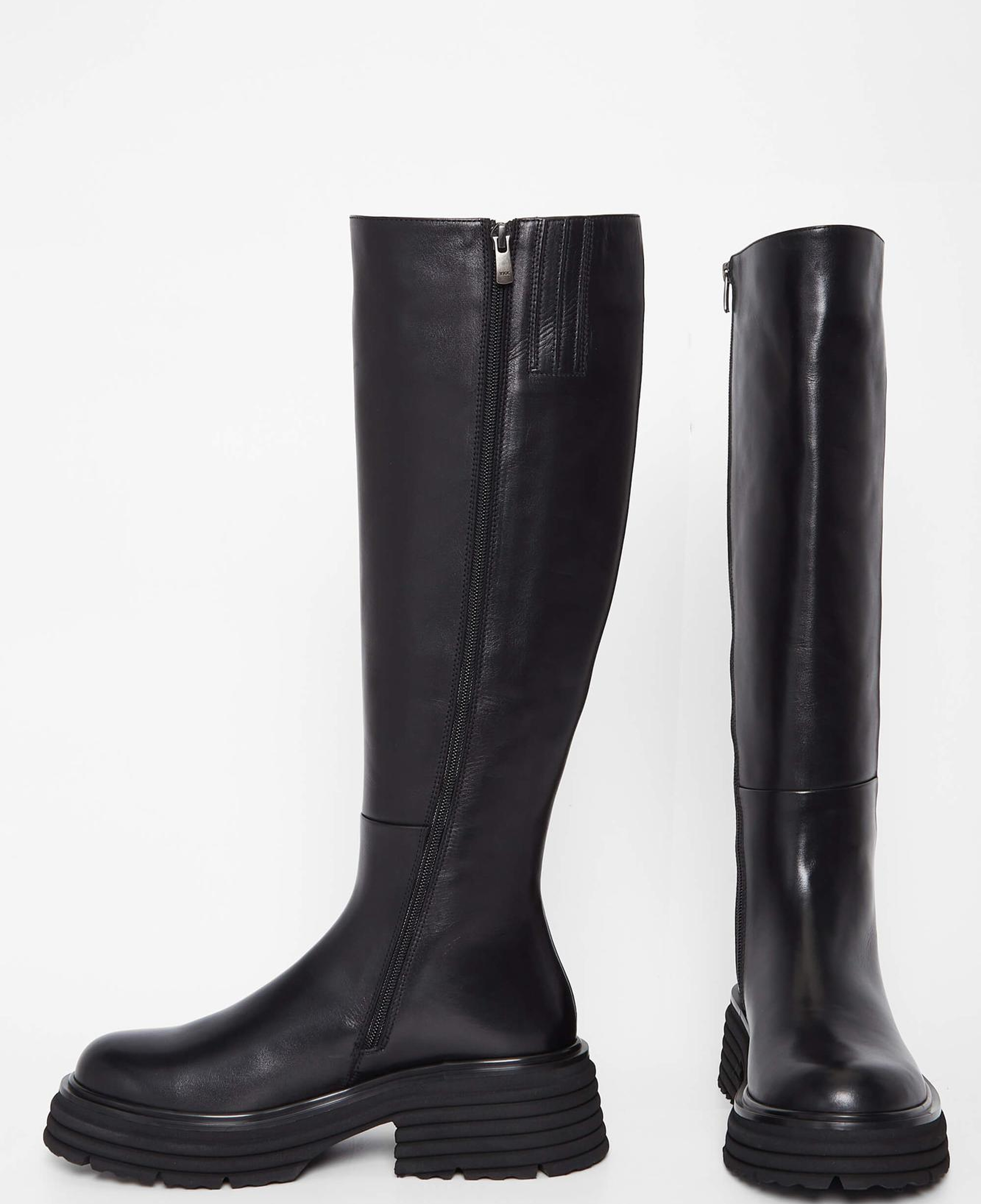 Tamer Tanca Kadın Hakiki Deri Siyah Deri Casual Çizme