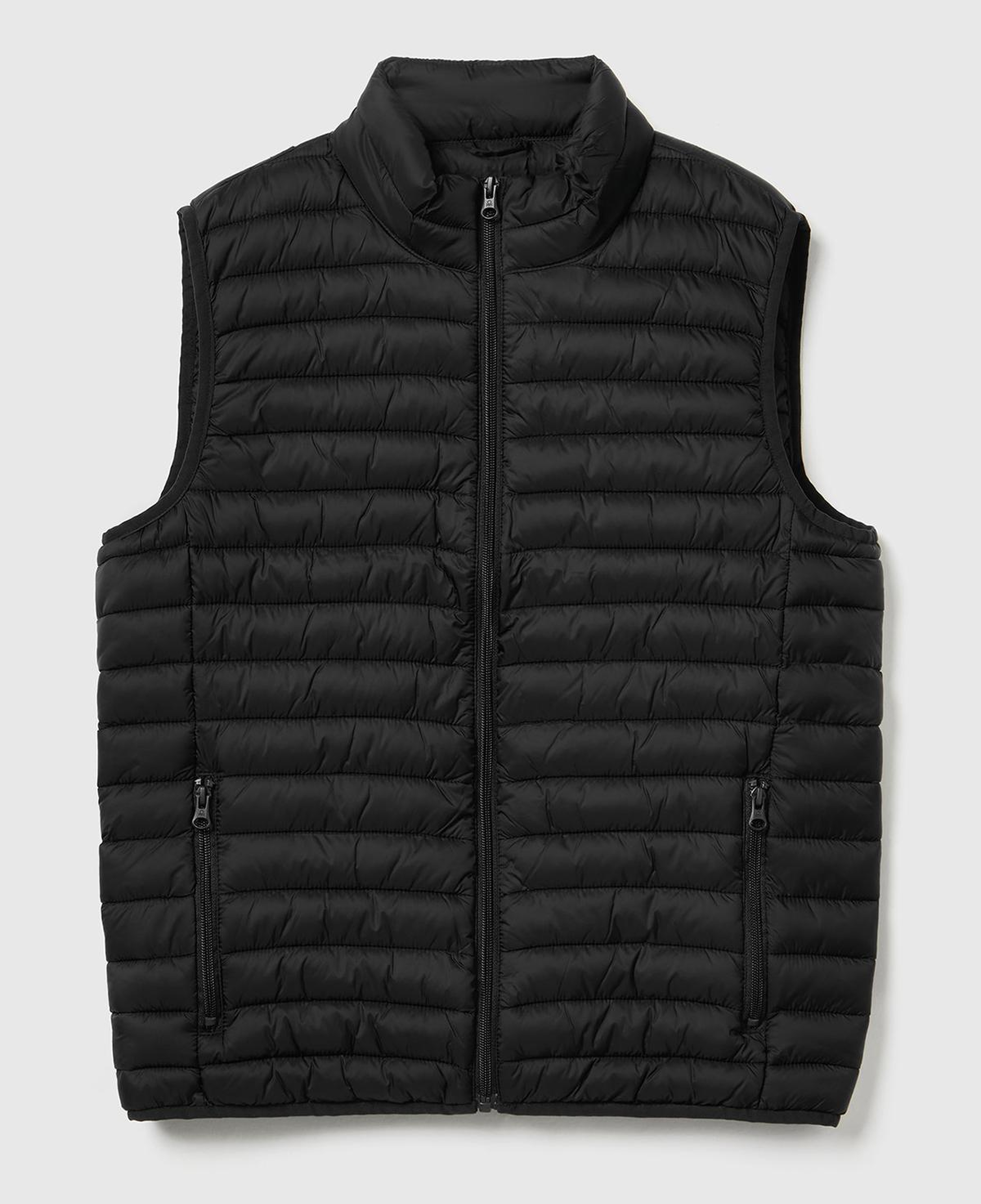 Erkek Siyah Eco-Recyle Dolgulu Pufa Yelek