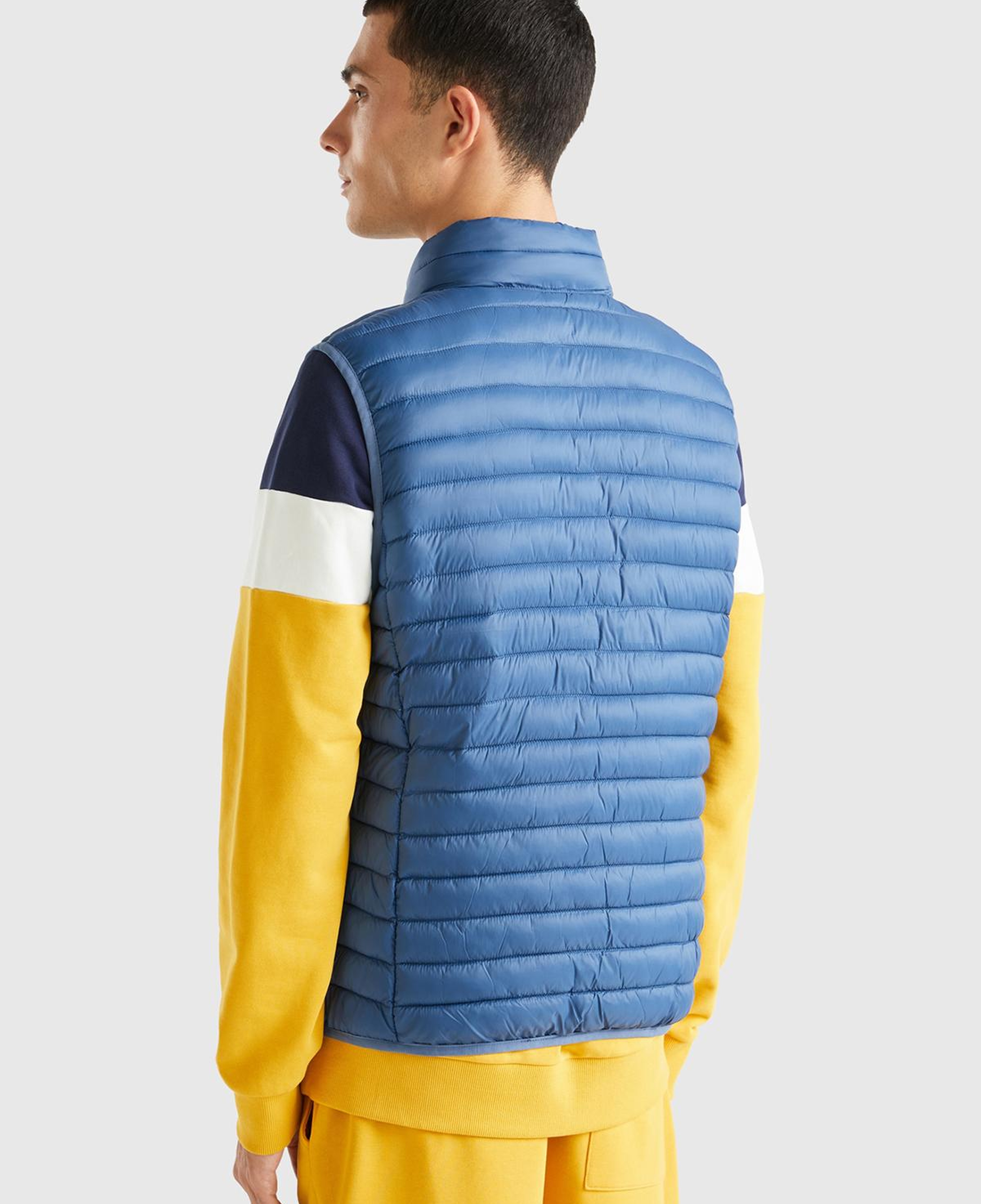 Erkek Mavi Eco-Recyle Dolgulu Pufa Yelek
