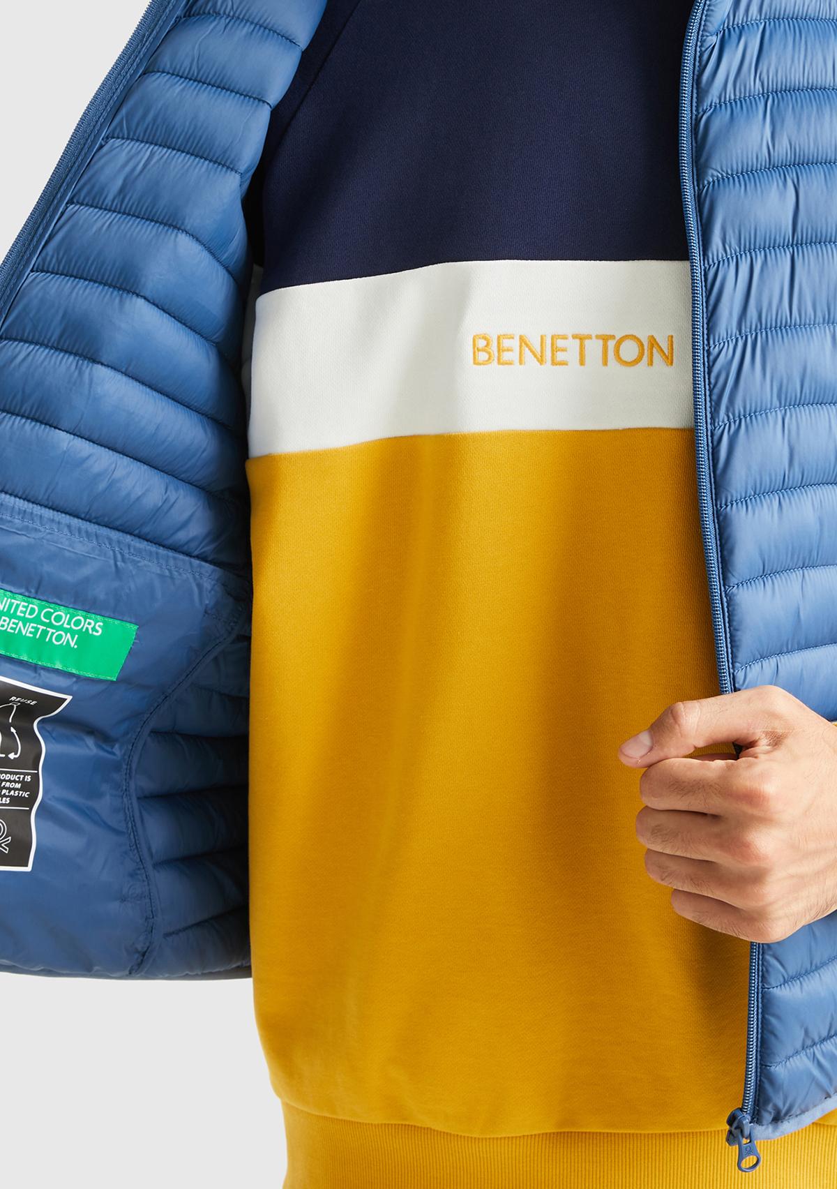 Erkek Mavi Eco-Recyle Dolgulu Pufa Yelek