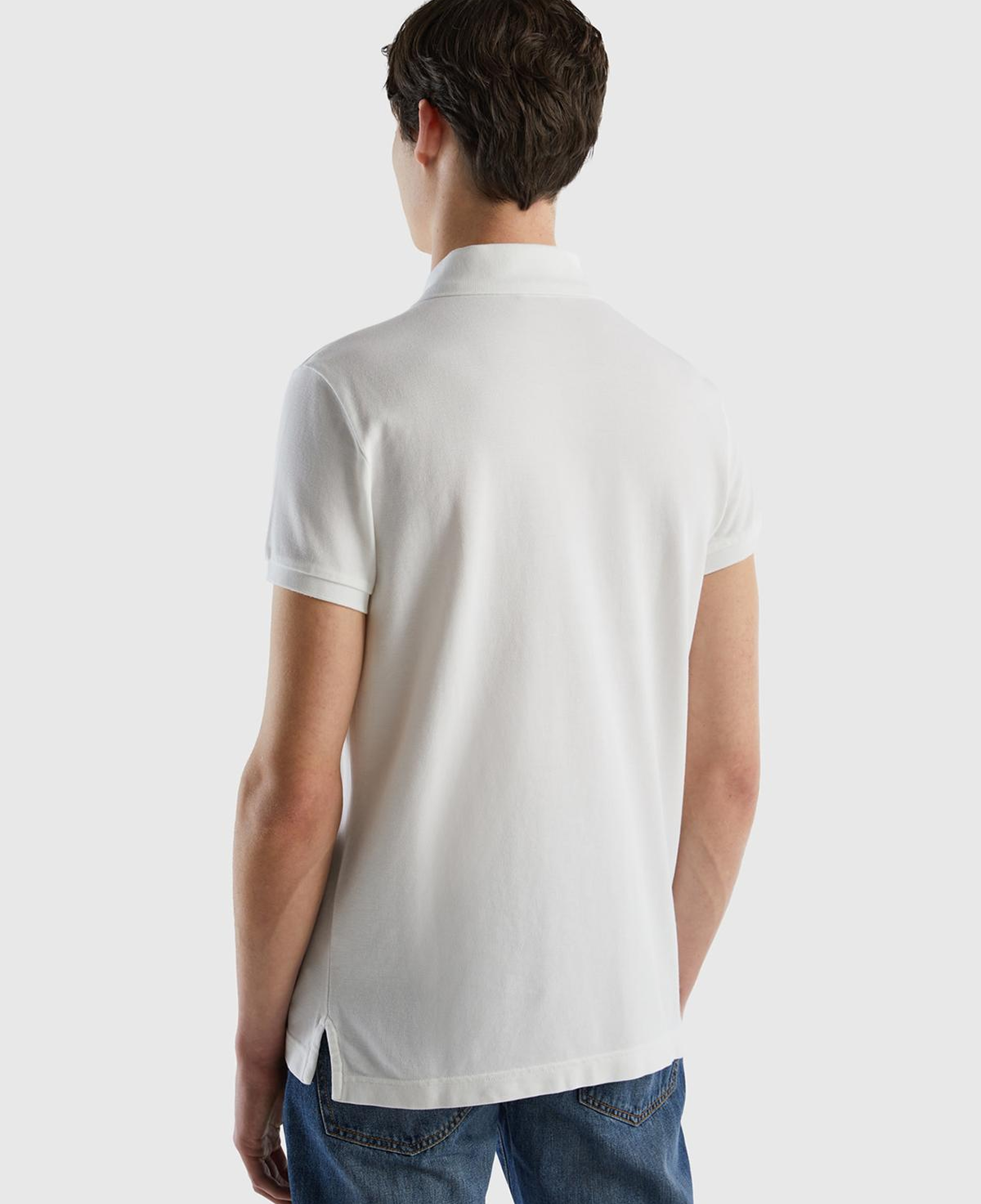 Erkek Beyaz Slim Fit Kısa Kollu Polo T-Shirt