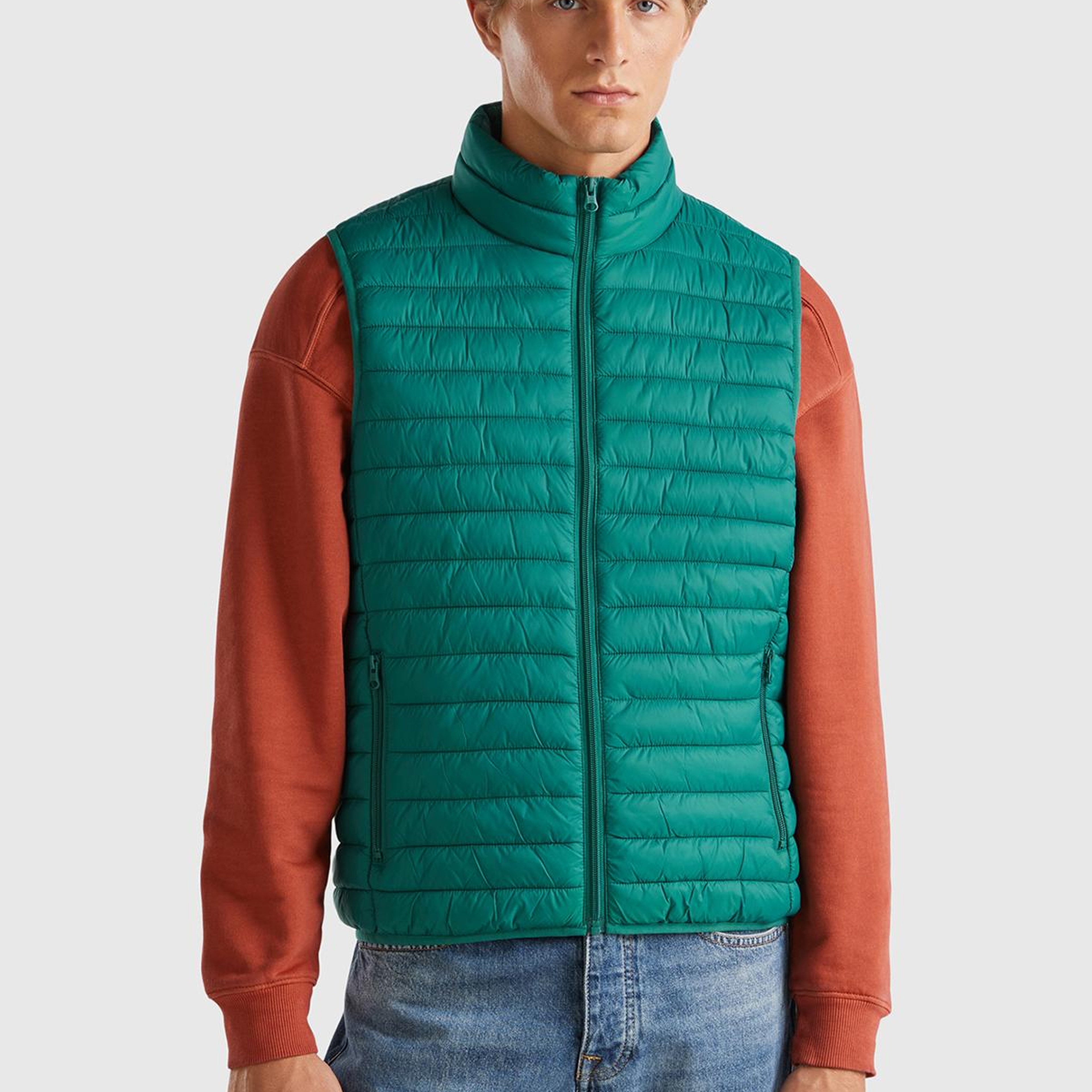 Erkek Koyu Yeşil Eco-Recyle Dolgulu Pufa Yelek