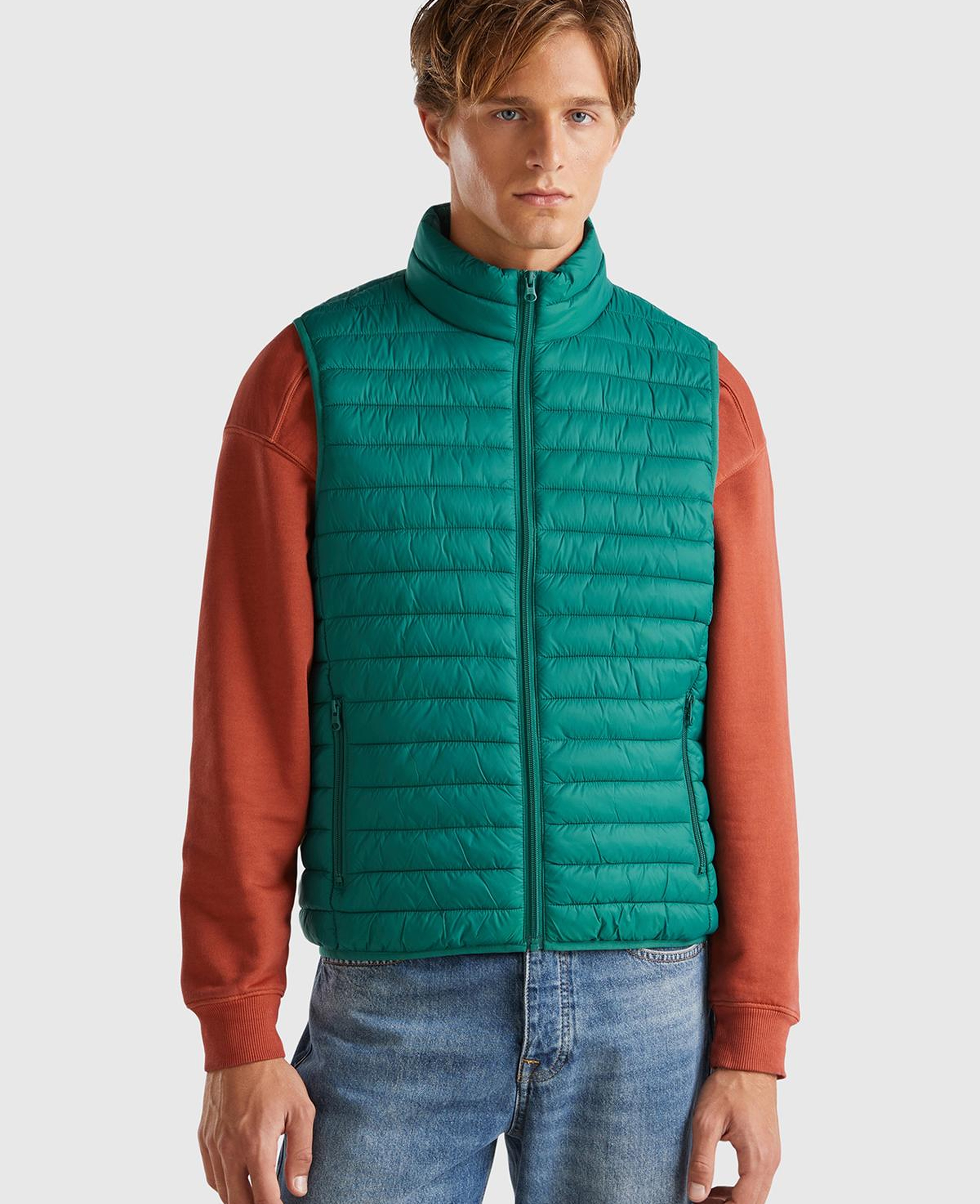 Erkek Koyu Yeşil Eco-Recyle Dolgulu Pufa Yelek