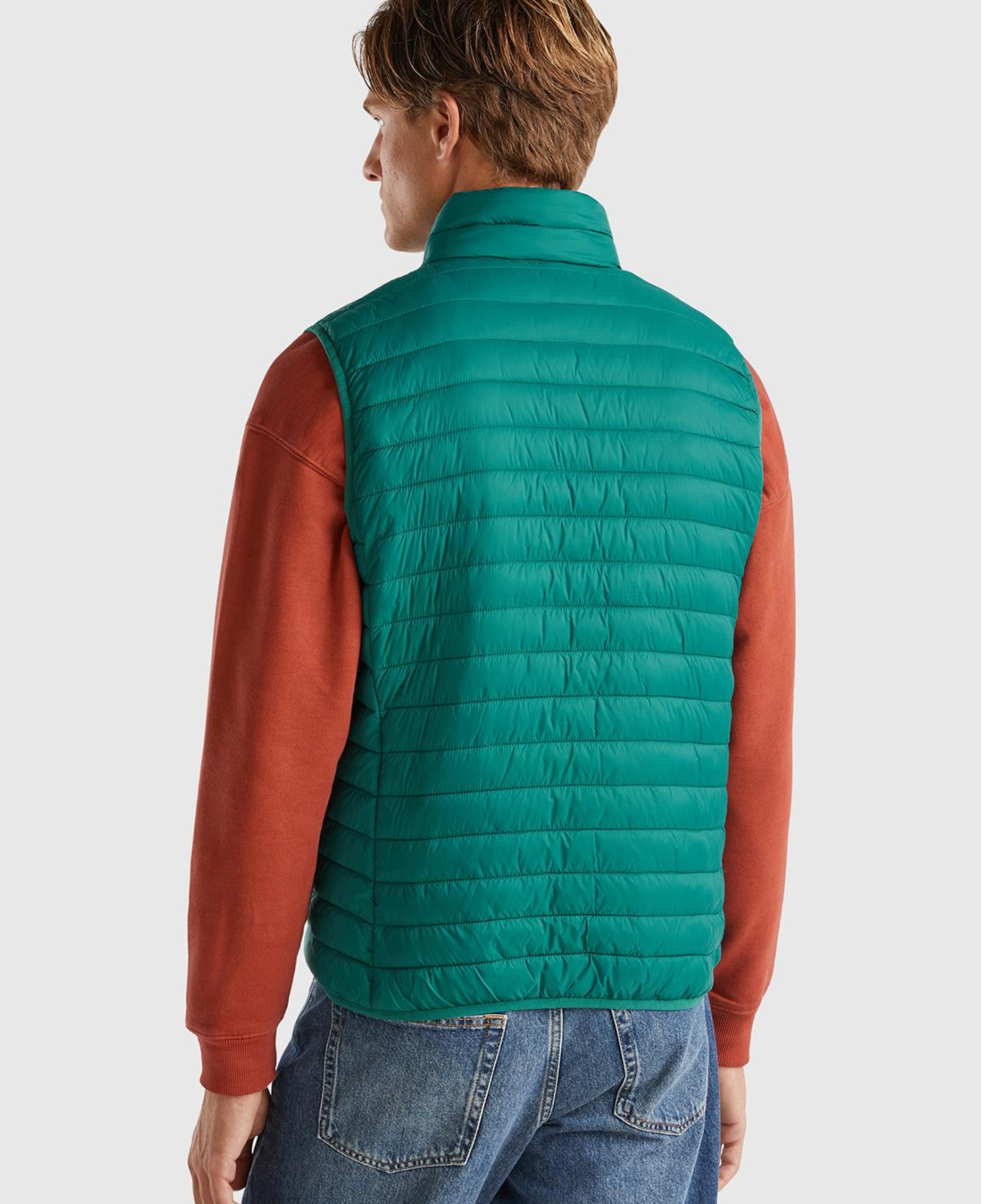 Erkek Koyu Yeşil Eco-Recyle Dolgulu Pufa Yelek