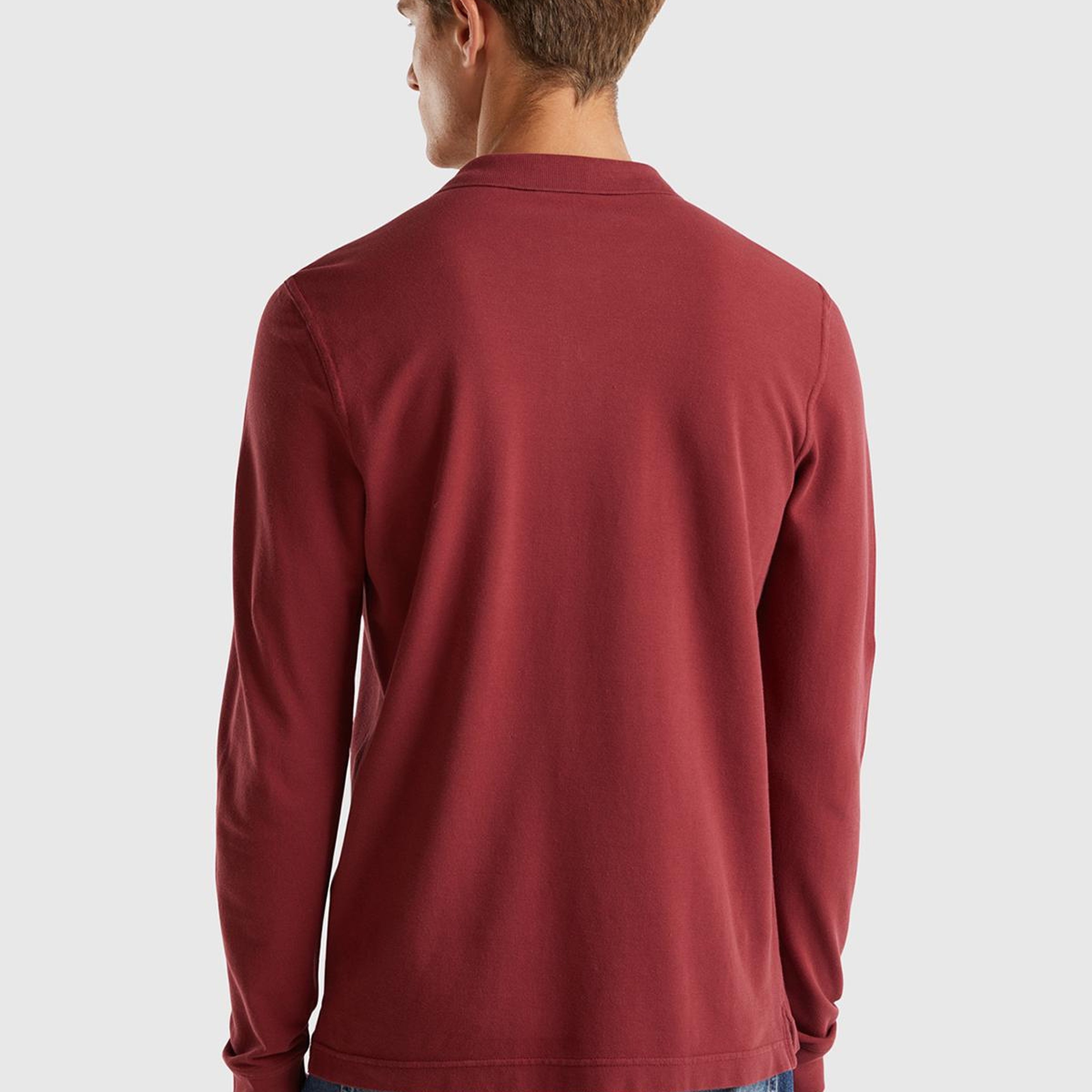 Erkek Bordo Uzun Kol Polo T-Shirt